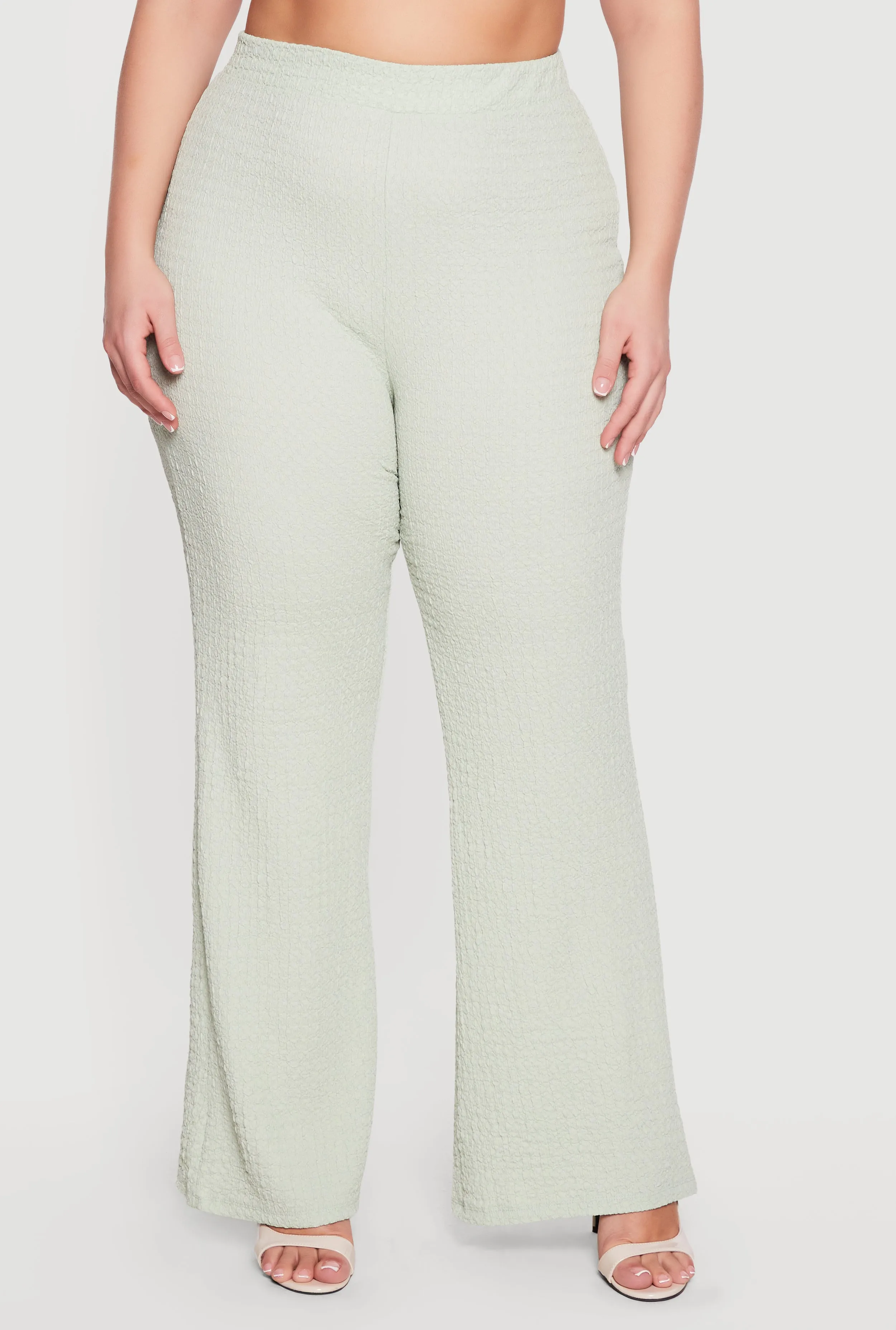 Plus Size Textured Knit Wide Leg Dress Pants sold by Rainbow product image thumbnail 3