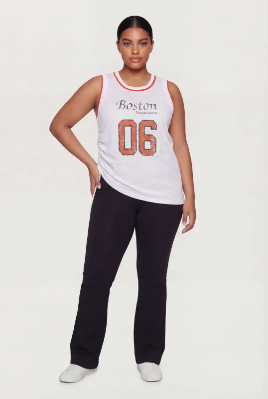 Plus Size Drawstring Side Mesh Jersey made by Rainbow