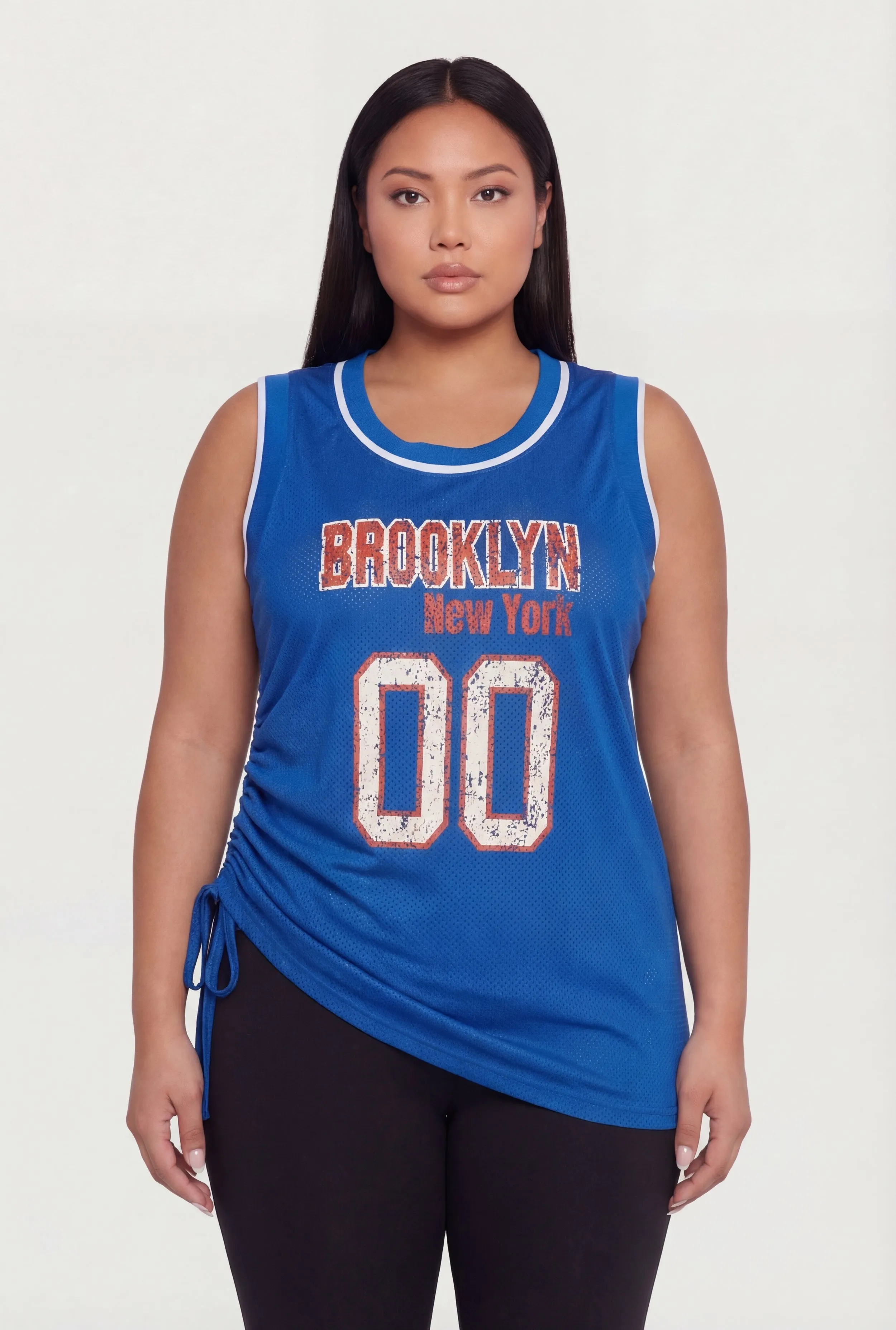 Plus Size Drawstring Side Mesh Jersey sold by Rainbow product image thumbnail 2