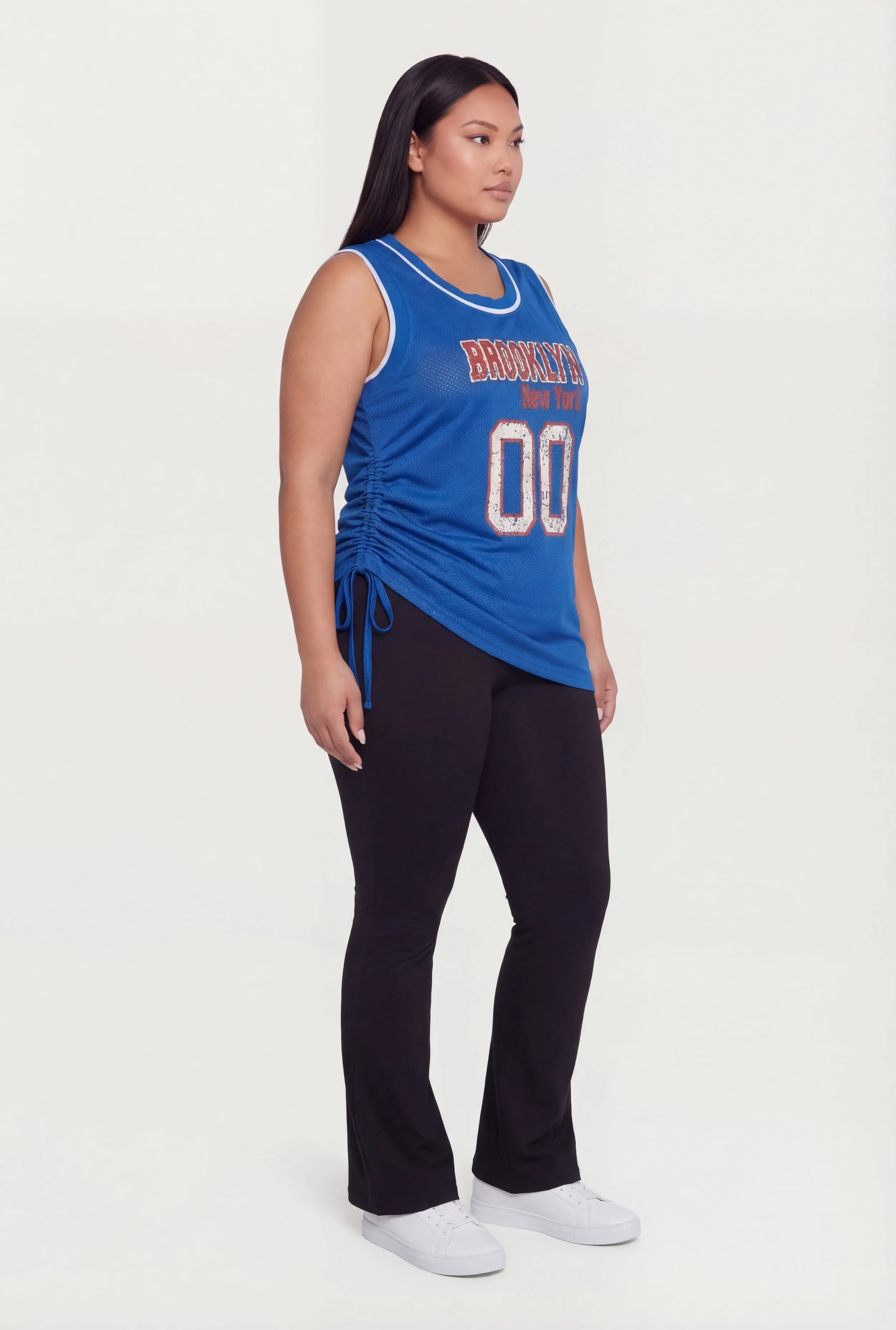 Plus Size Drawstring Side Mesh Jersey sold by Rainbow product image thumbnail 3