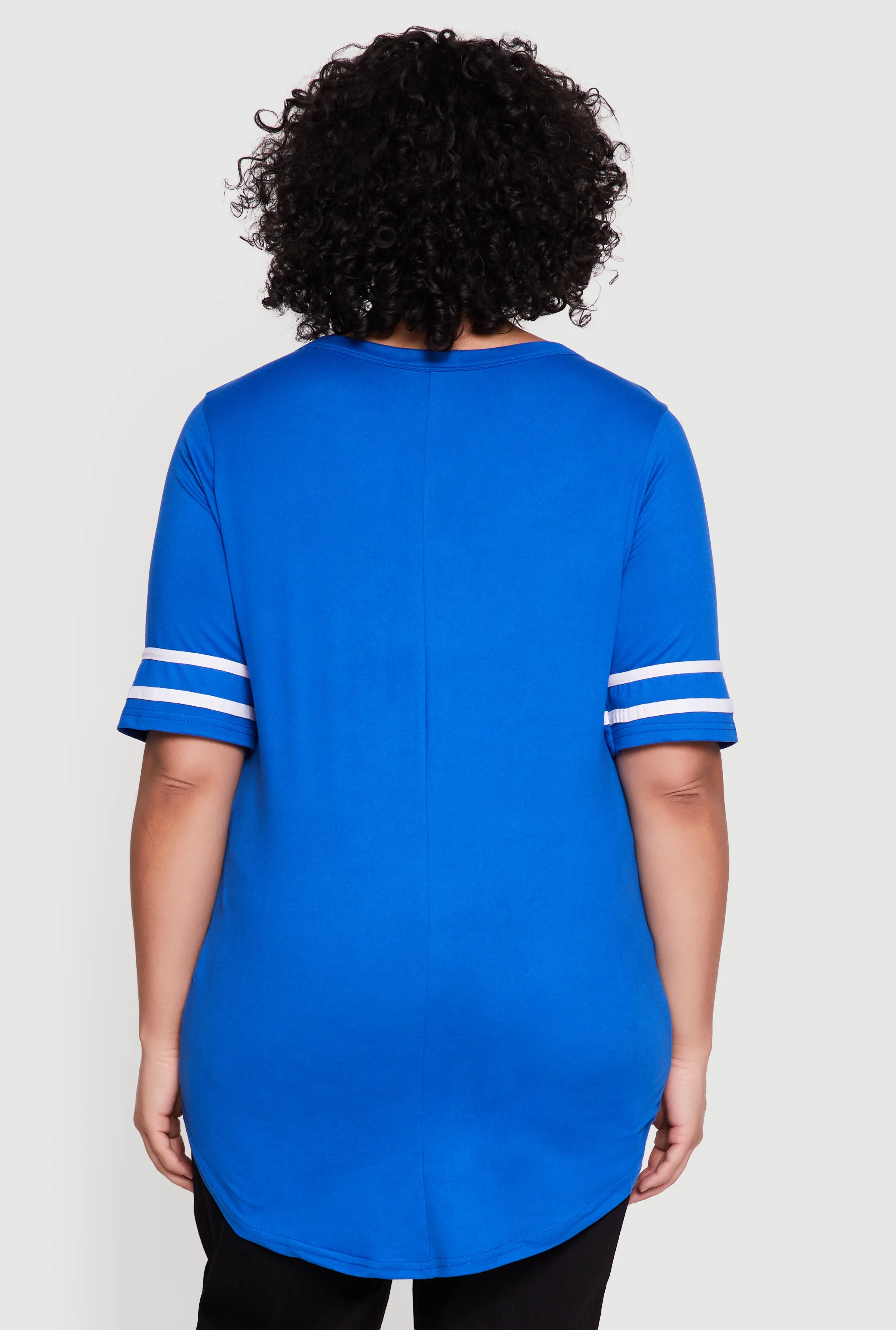 Plus Size Varsity Stripe Detail Short Sleeve Tunic Top sold by Rainbow product image thumbnail 5