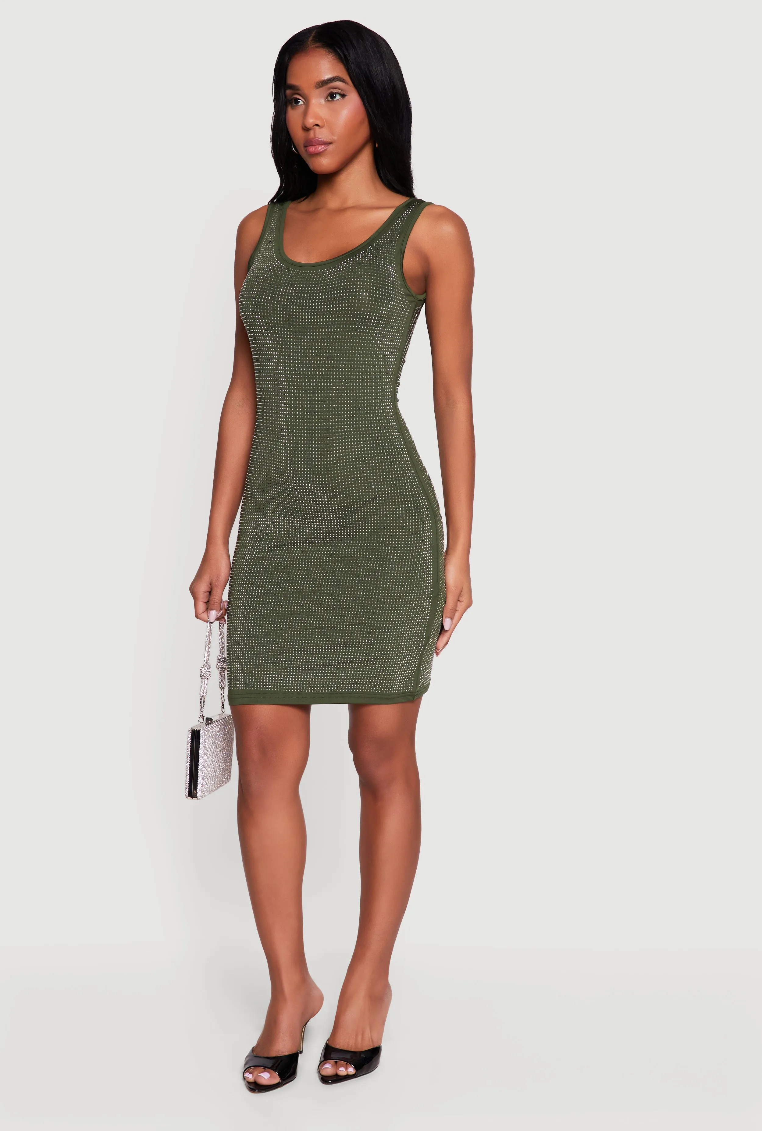 Rhinestone Studded Tank Mini Dress sold by Rainbow product image thumbnail 2