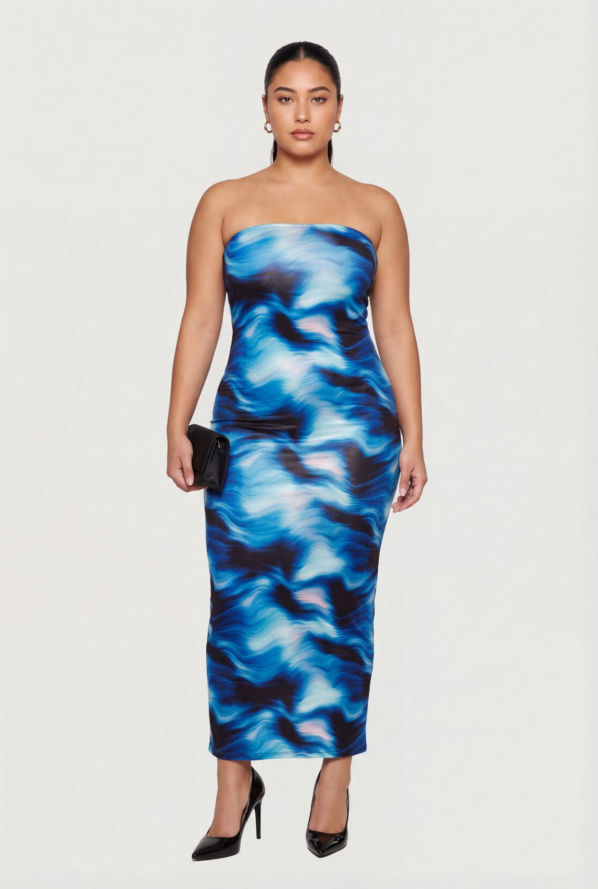 Plus Size Tie Dye Tube Maxi Dress sold by Rainbow