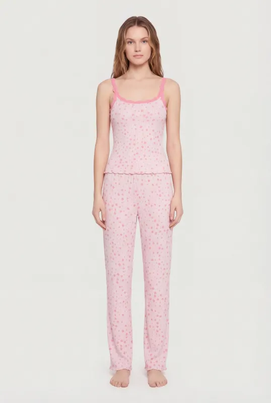 Ditsy Daisy Print Pajama Cami and Pants made by Rainbow