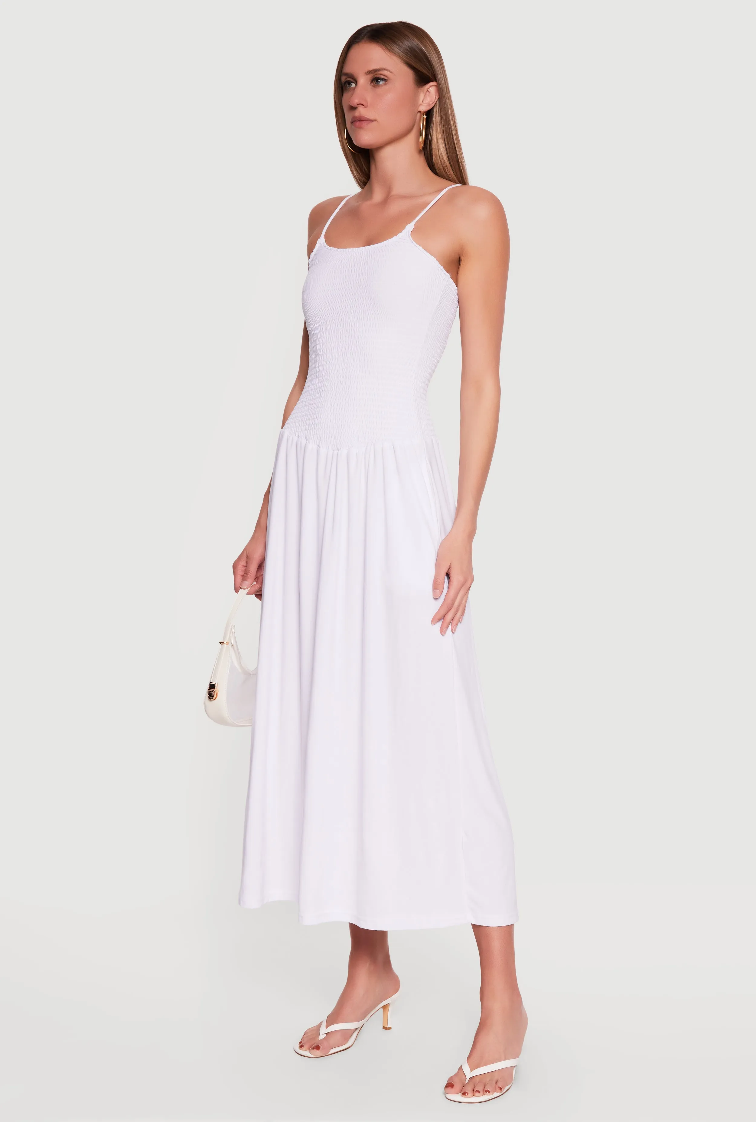 Scoop Neck Smocked Fit and Flare Midi Dress sold by Rainbow product image thumbnail 2