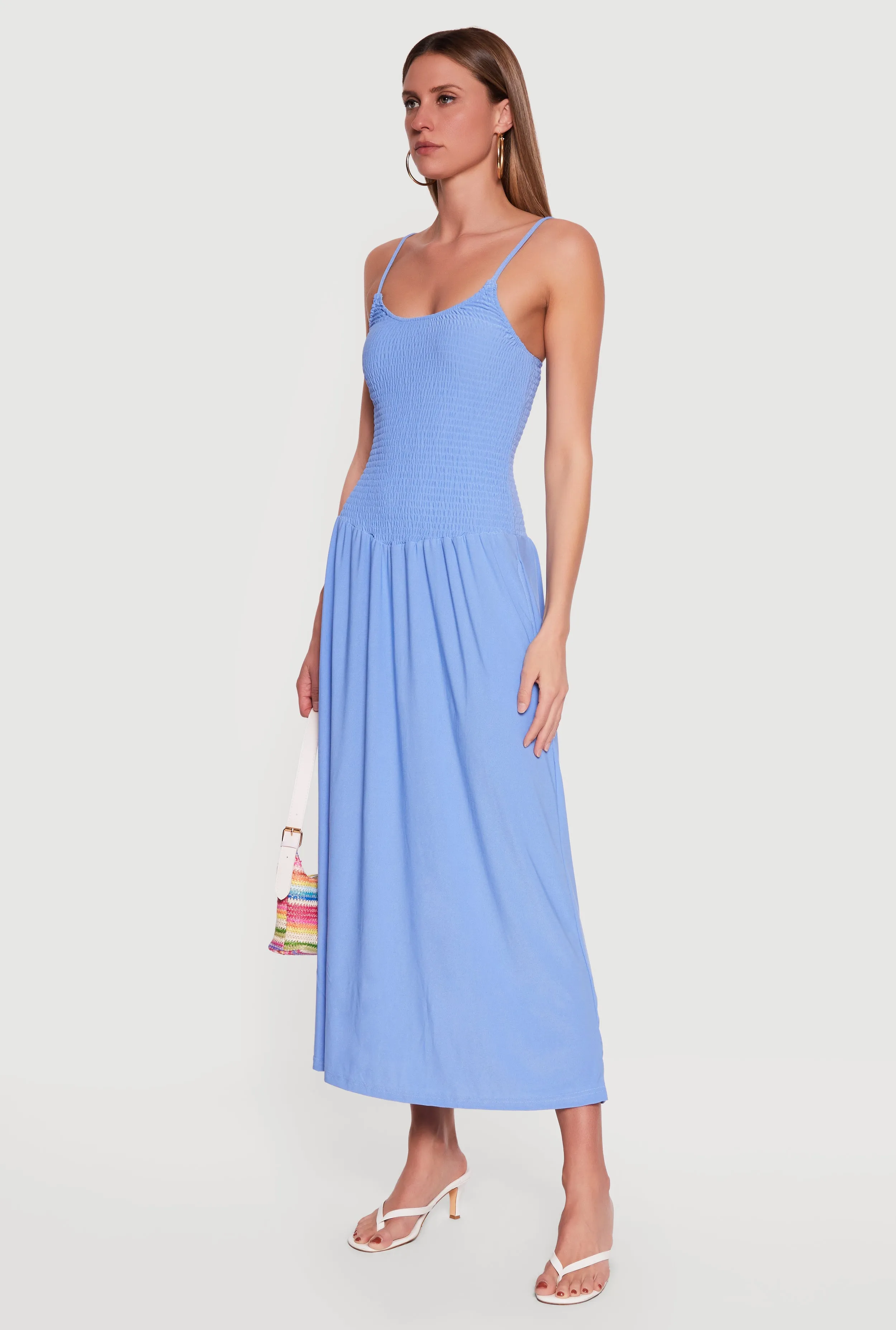 Scoop Neck Smocked Fit and Flare Midi Dress sold by Rainbow product image thumbnail 2
