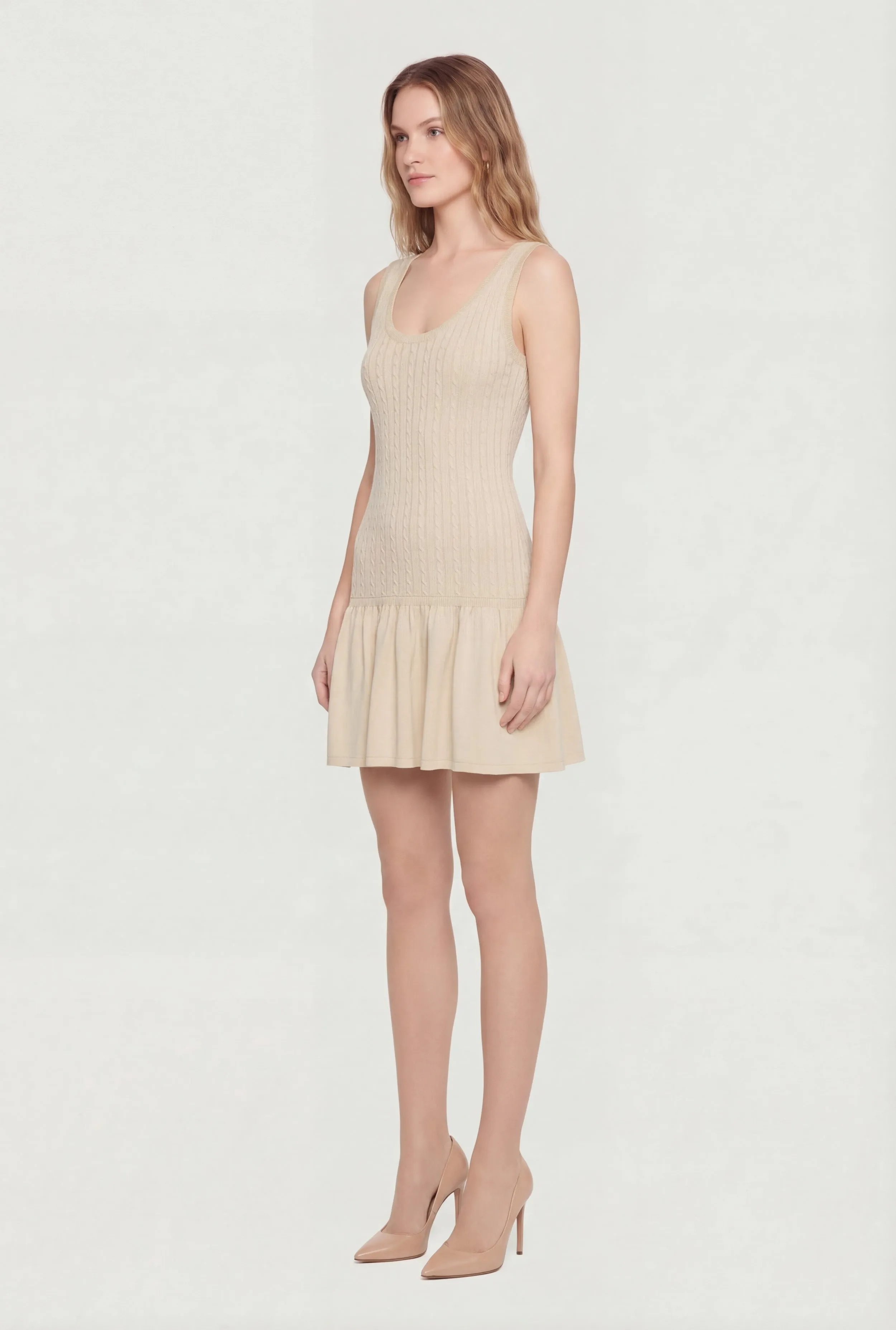 Cable Knit Scoop Neck Mini Skater Dress sold by Rainbow product image thumbnail 2