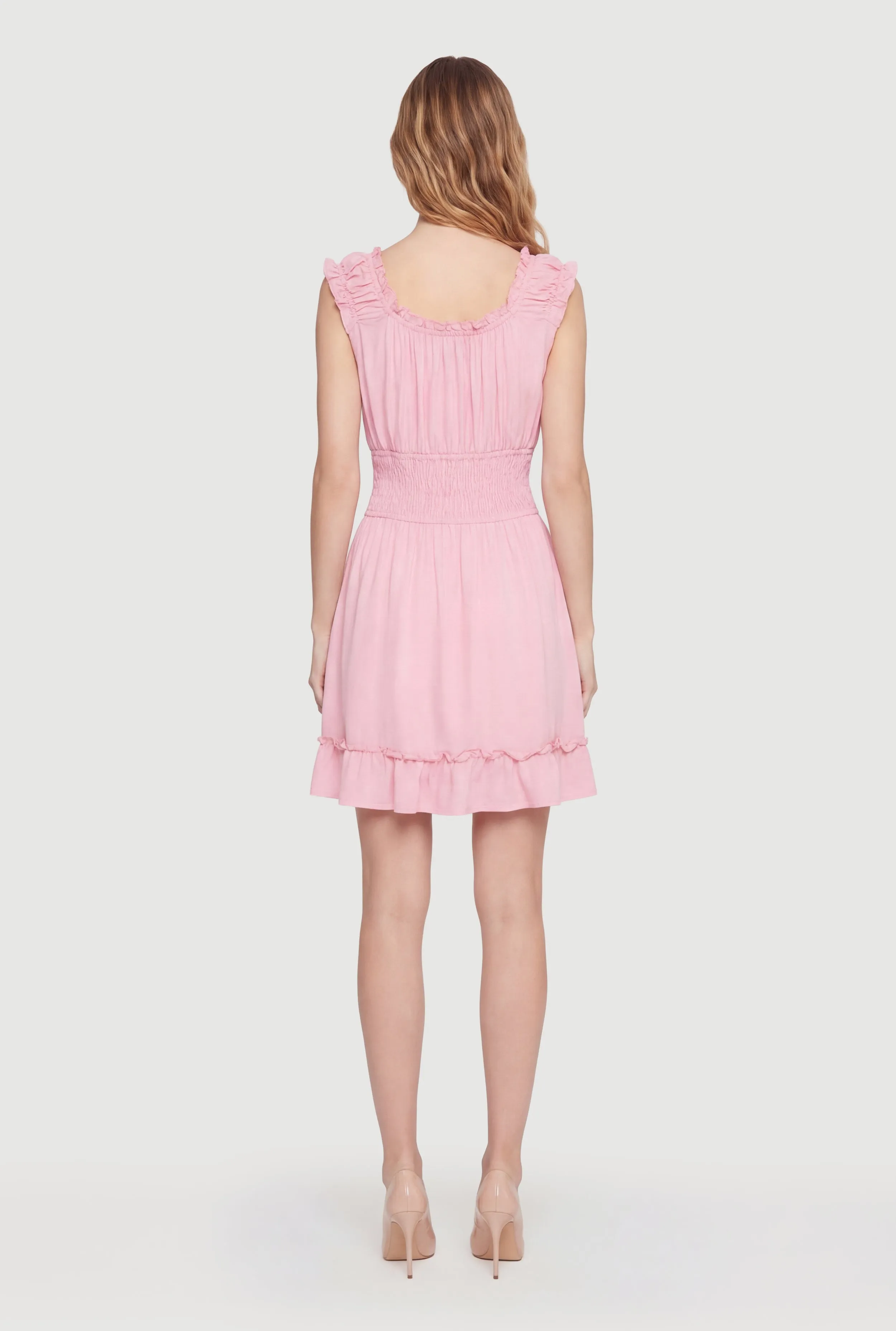 Square Neck Smocked Waist Peasant Dress sold by Rainbow product image thumbnail 3