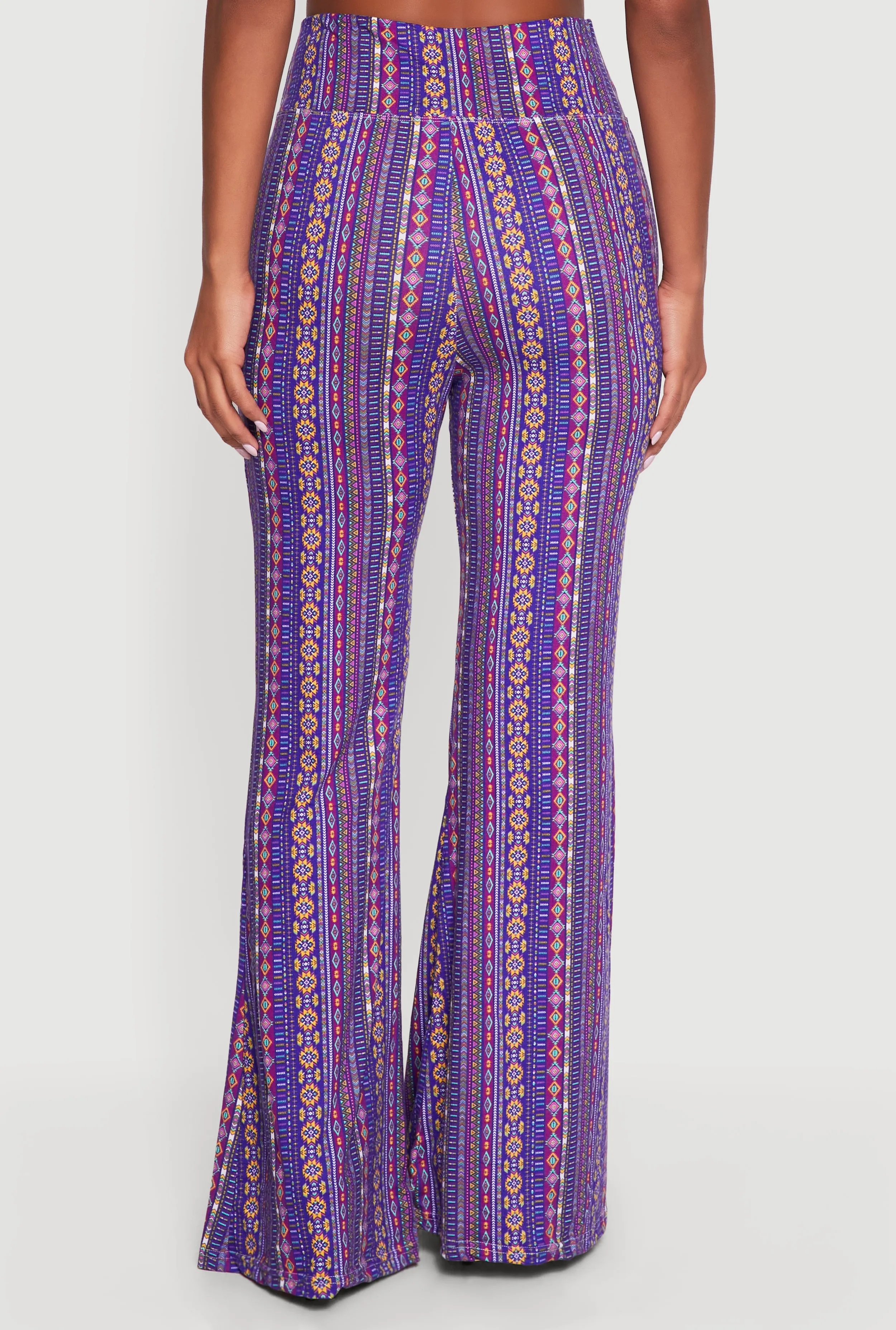 Geometric Print High Waisted Pull On Flare Pants sold by Rainbow product image thumbnail 5