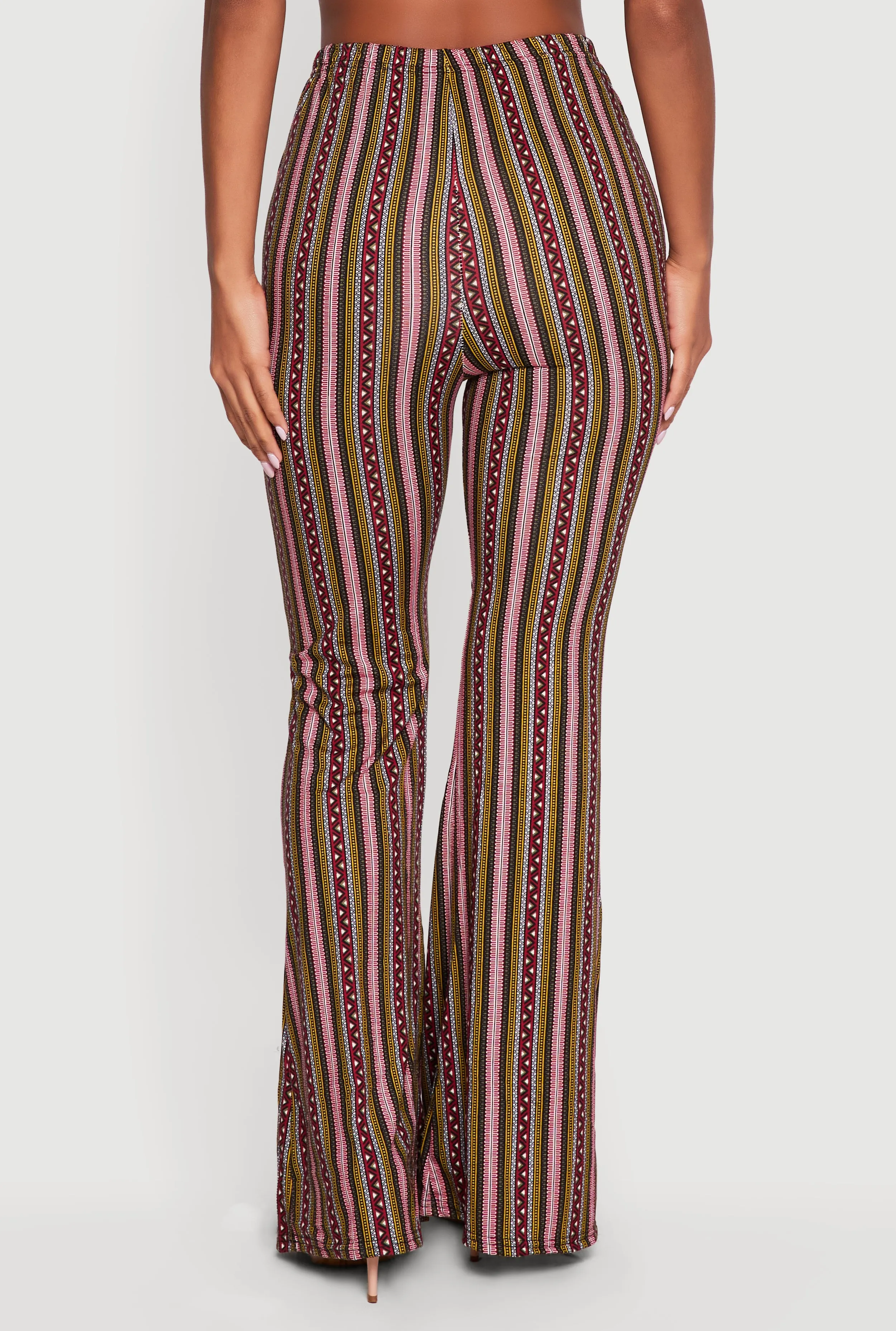 High Waisted Printed Pattern Flared Leggings sold by Rainbow product image thumbnail 5