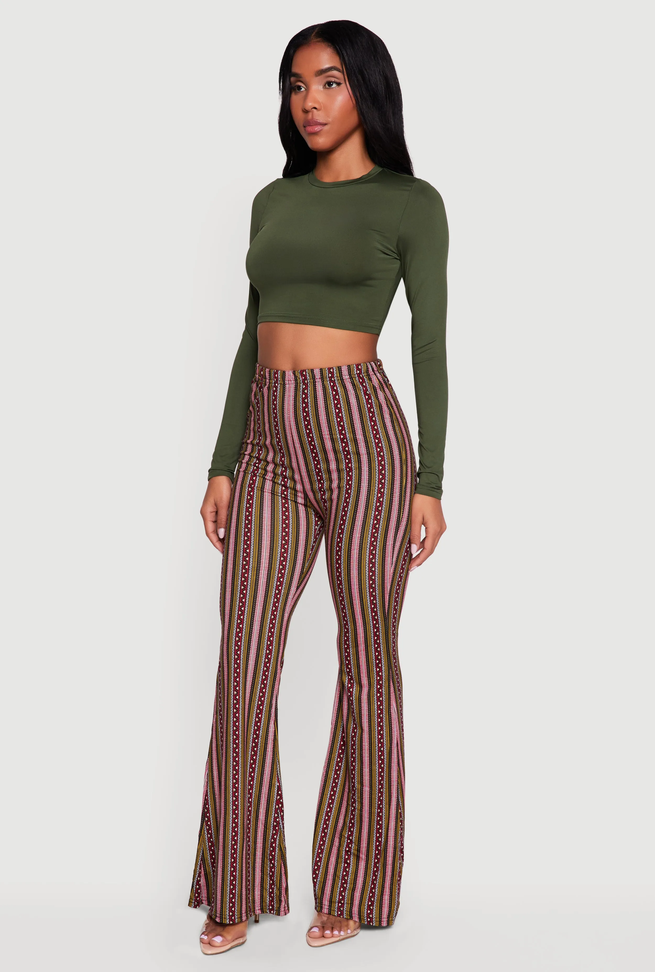 High Waisted Printed Pattern Flared Leggings sold by Rainbow product image thumbnail 2