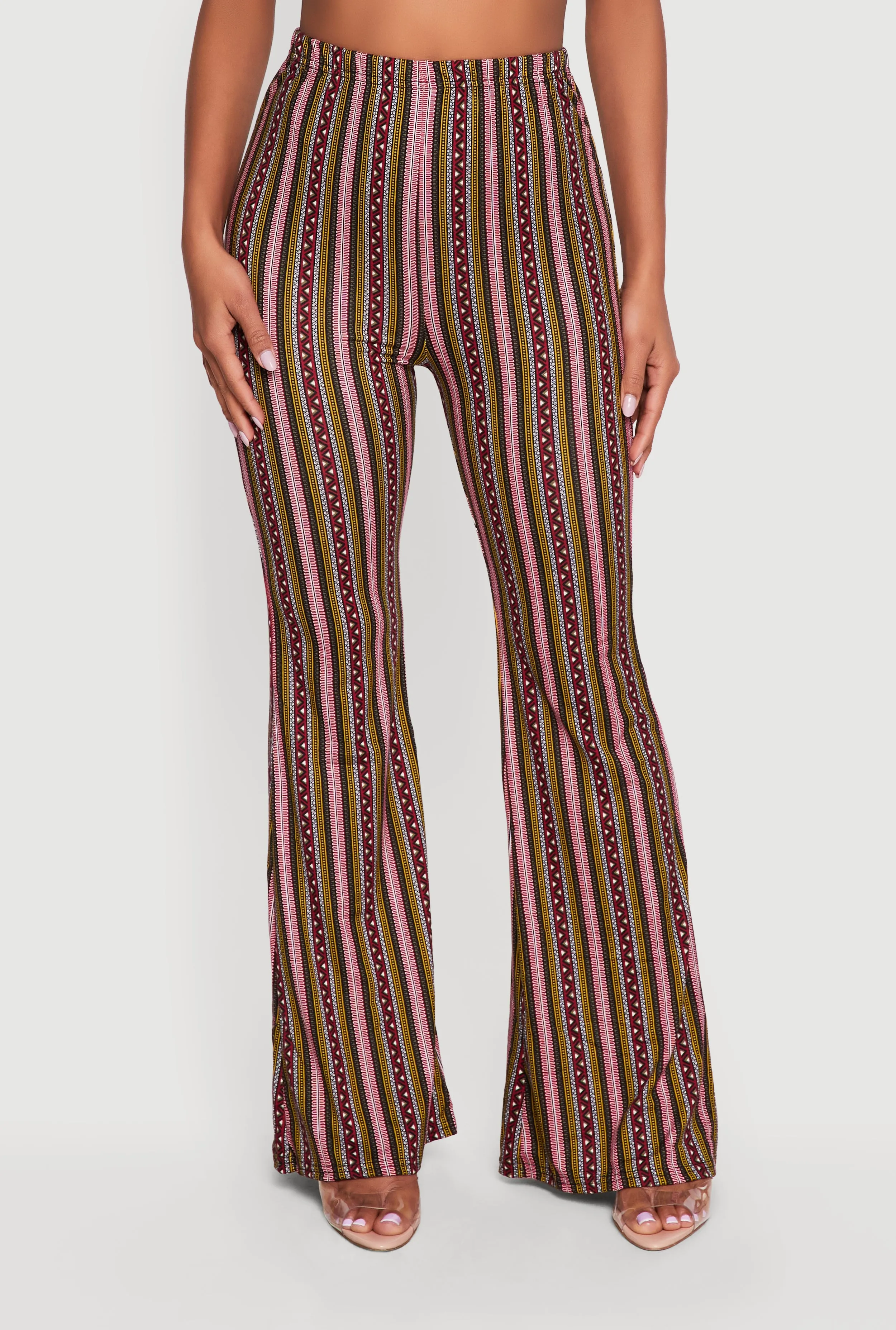 High Waisted Printed Pattern Flared Leggings sold by Rainbow product image thumbnail 3