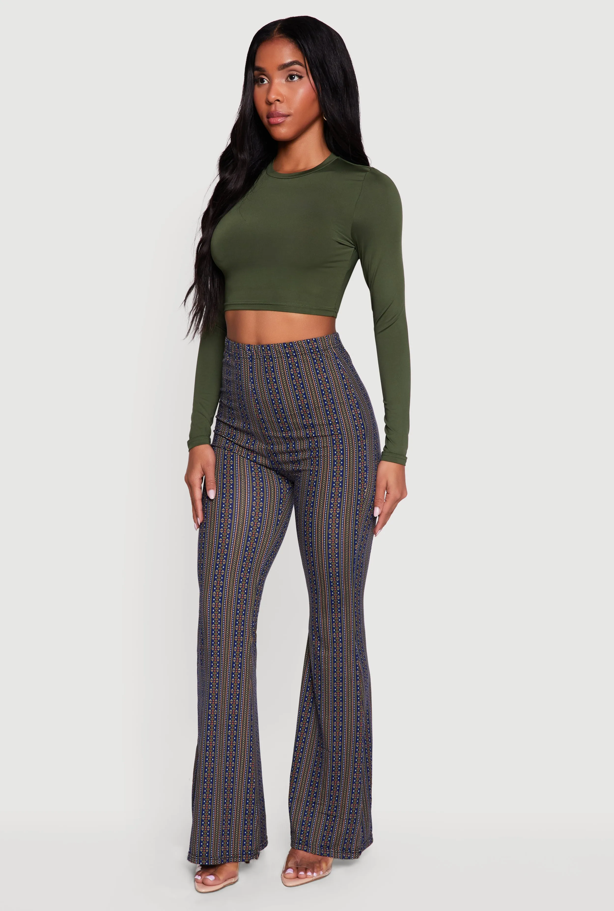 High Waisted Printed Pattern Flared Leggings sold by Rainbow product image thumbnail 2