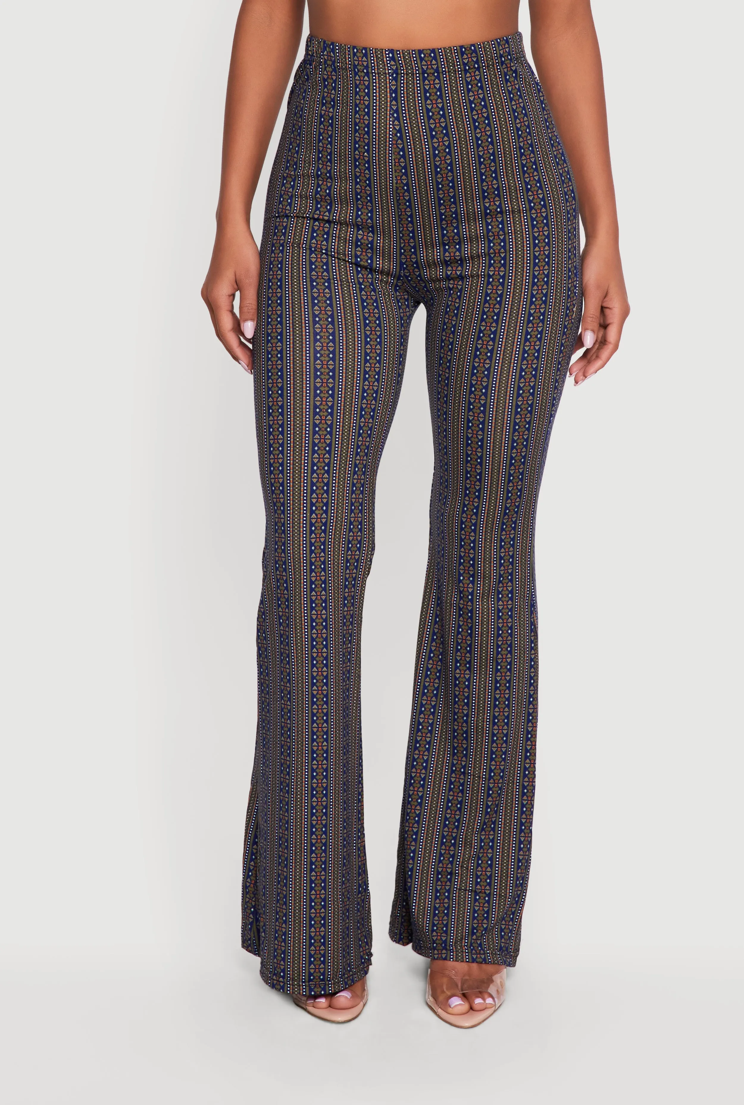 High Waisted Printed Pattern Flared Leggings sold by Rainbow product image thumbnail 3