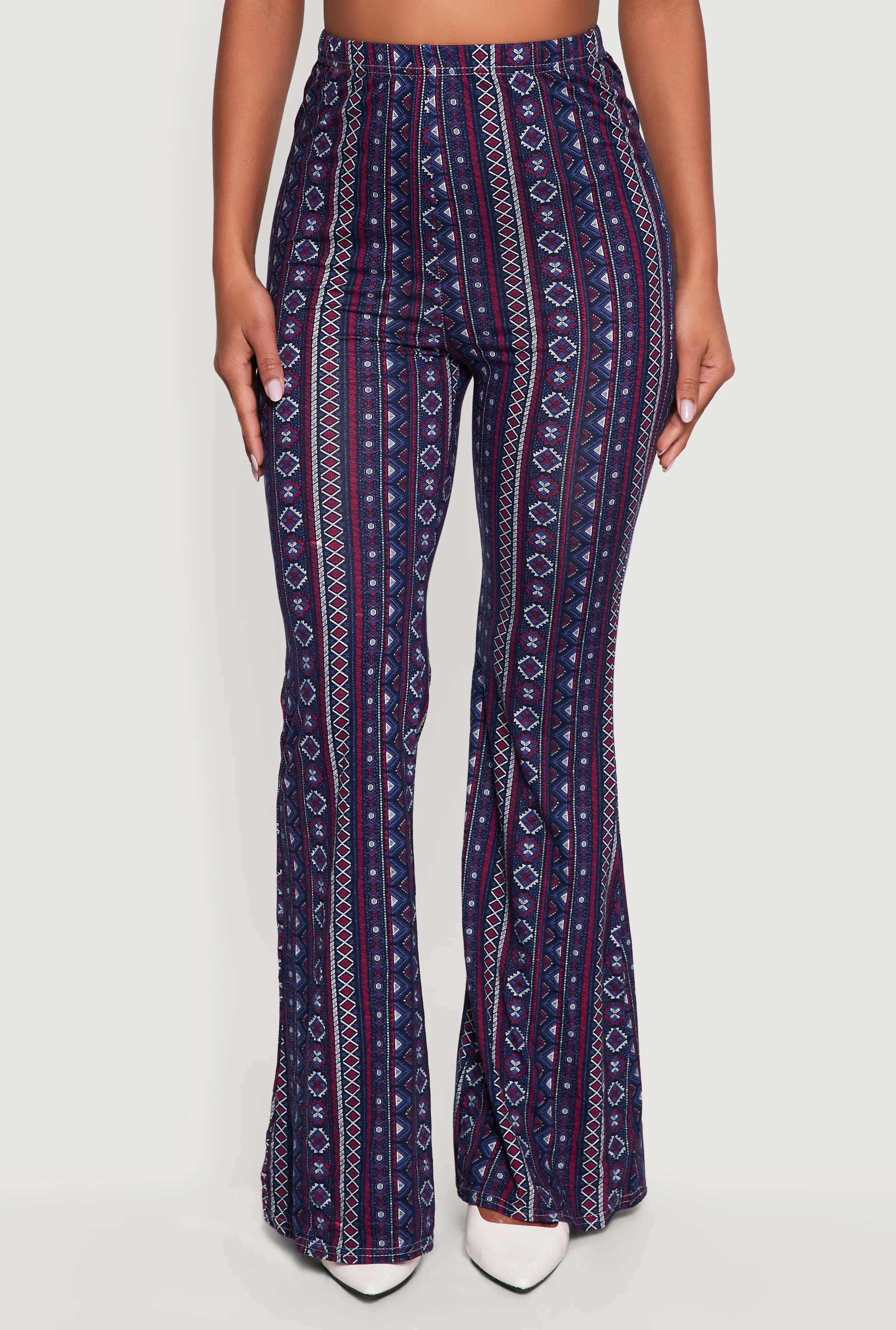 High Waisted Printed Pattern Flared Leggings sold by Rainbow product image thumbnail 3