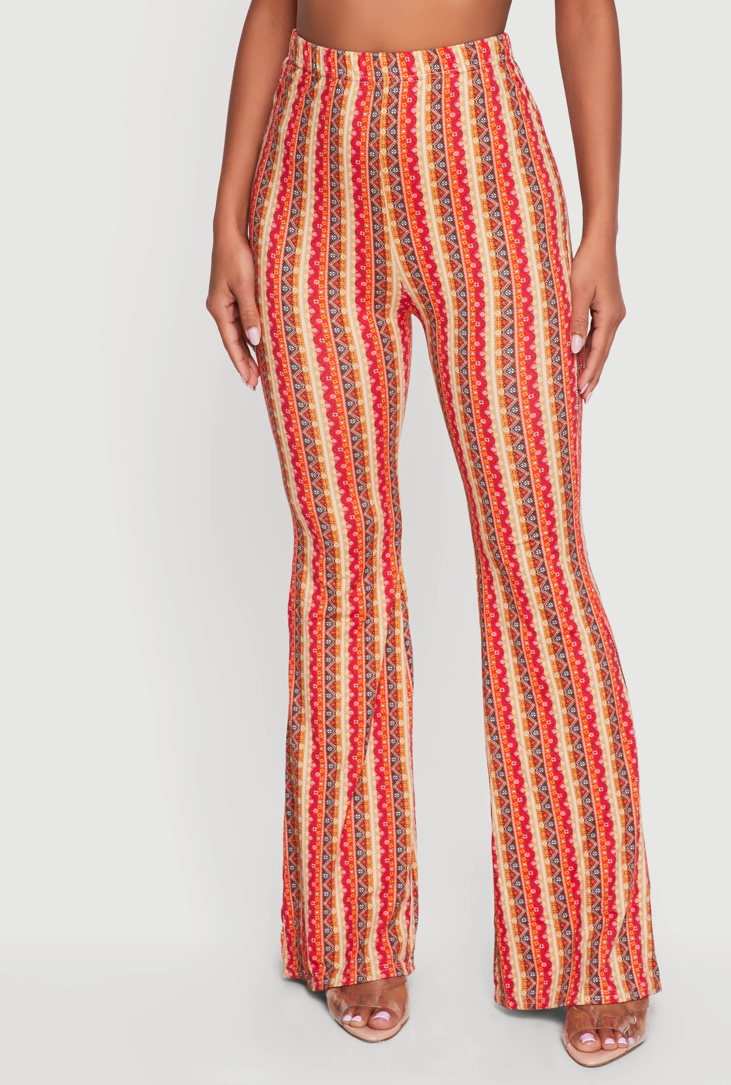 High Waisted Printed Pattern Flared Leggings sold by Rainbow product image thumbnail 3
