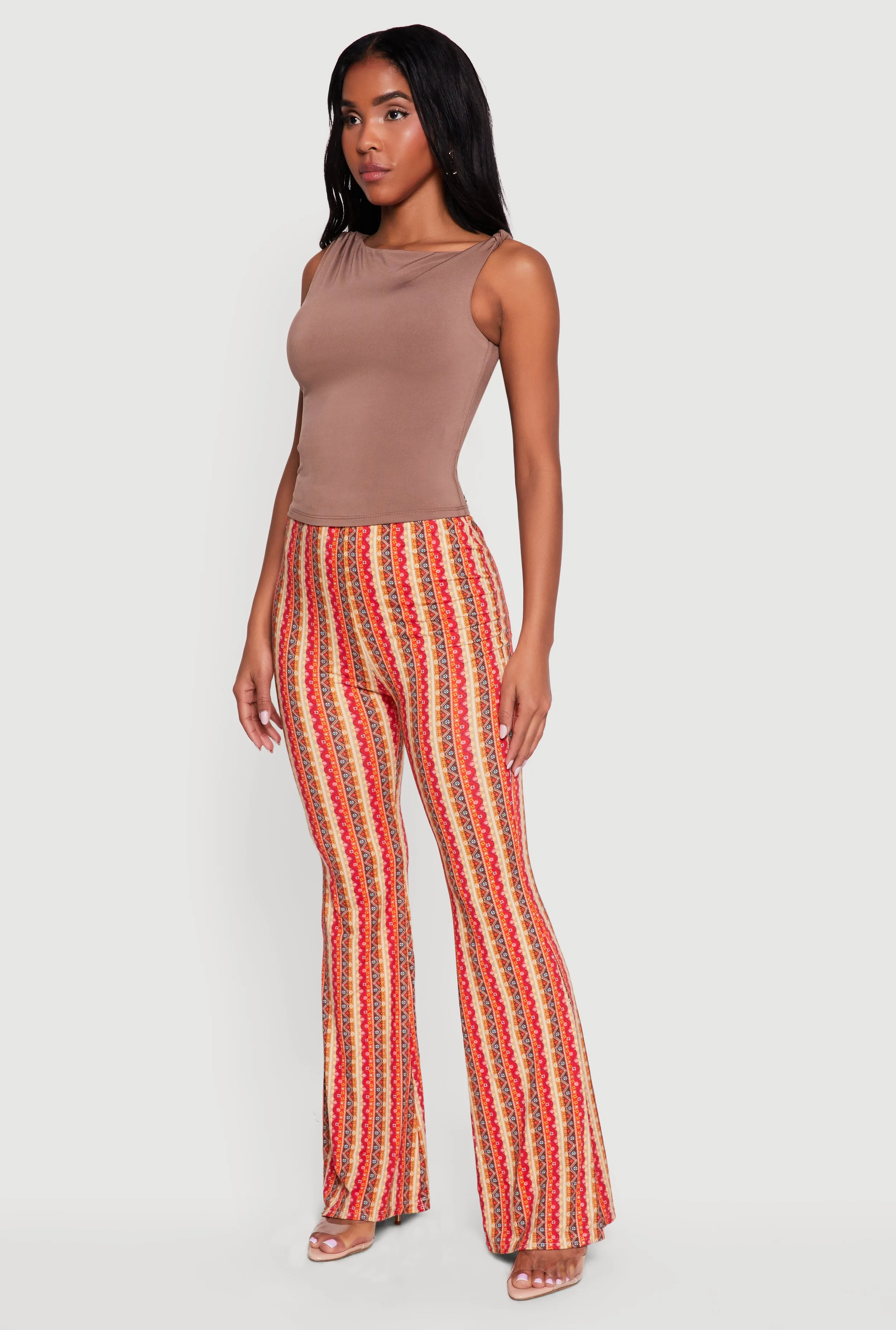 High Waisted Printed Pattern Flared Leggings sold by Rainbow product image thumbnail 2