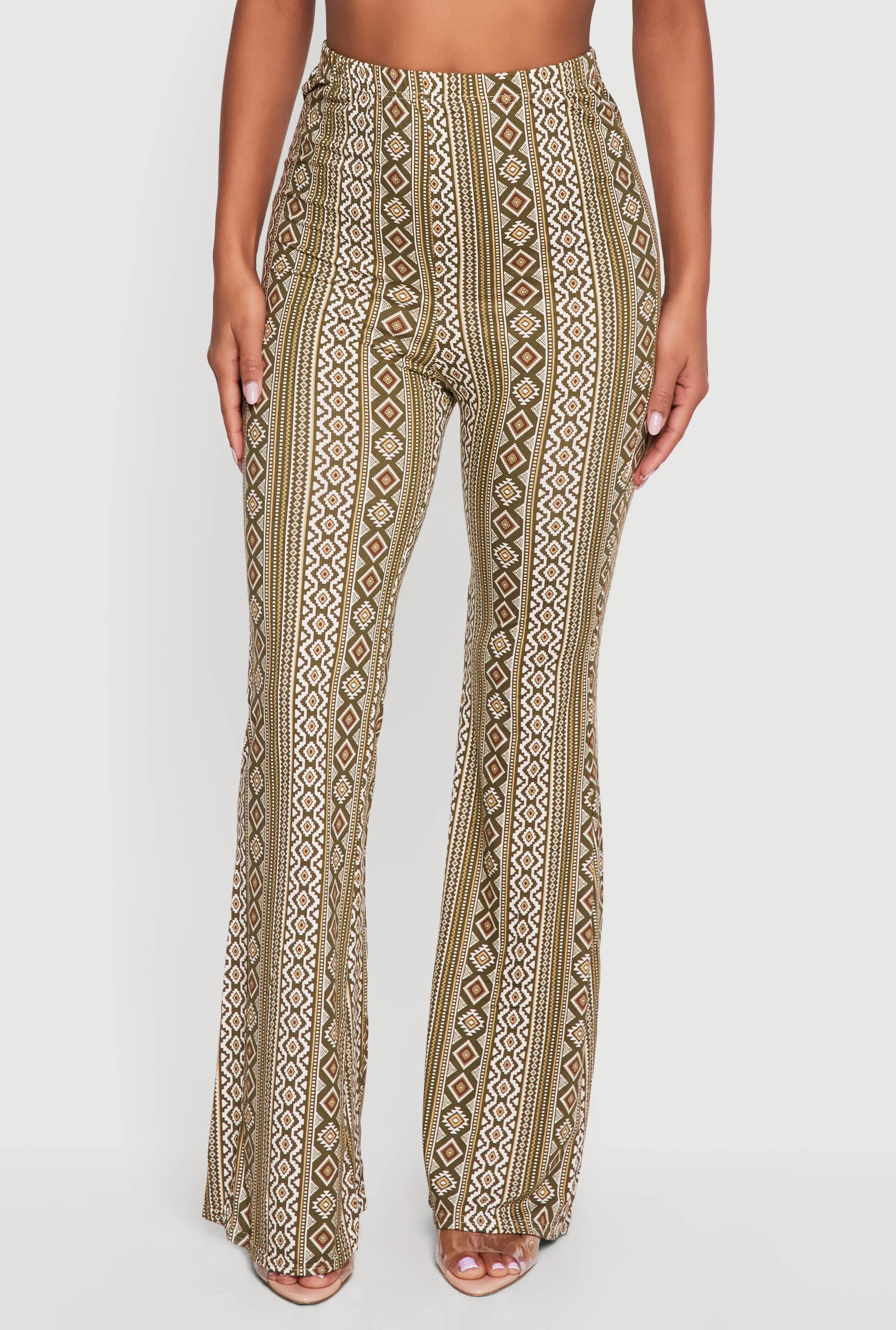 High Waisted Printed Pattern Flared Leggings sold by Rainbow product image thumbnail 3