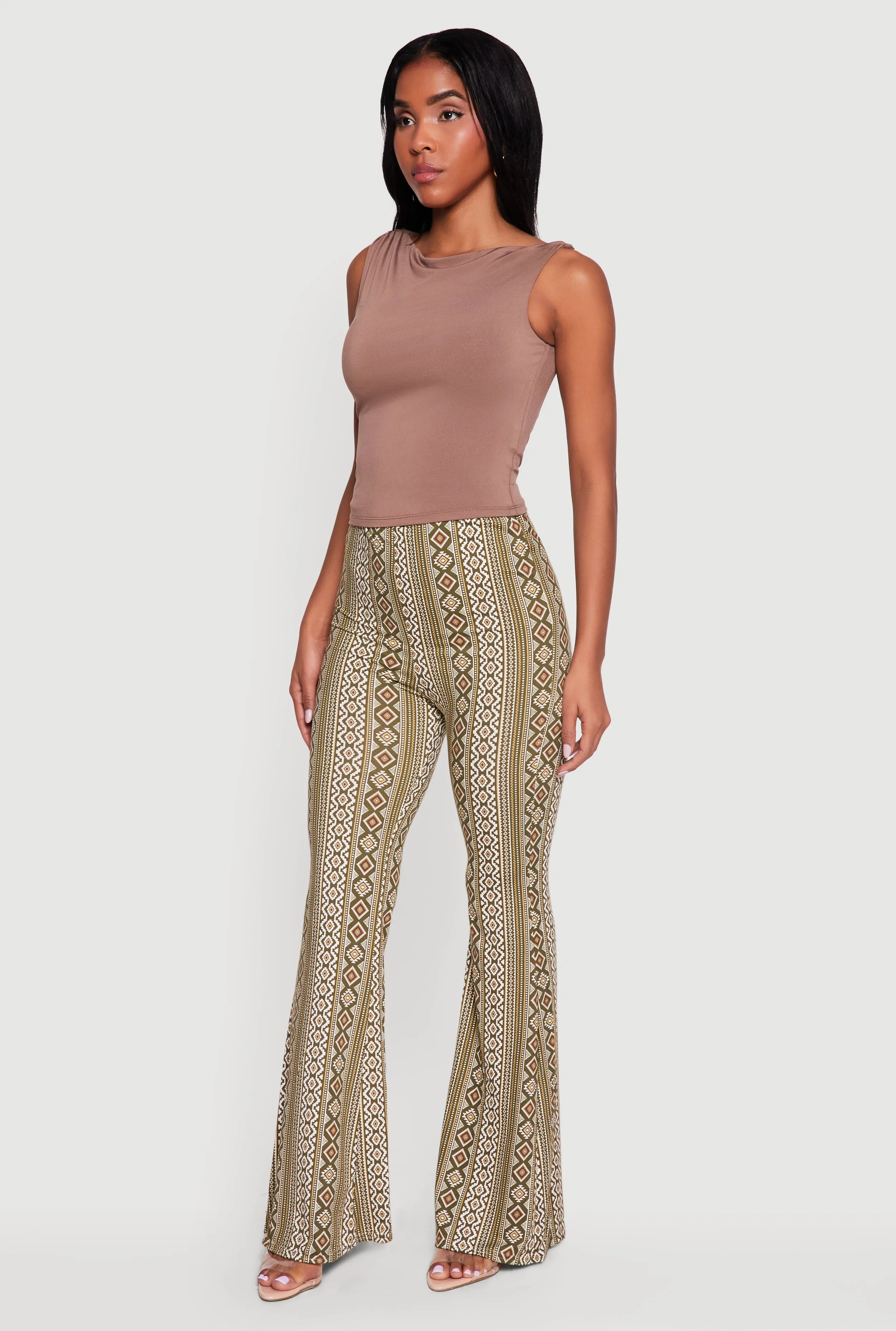 High Waisted Printed Pattern Flared Leggings sold by Rainbow product image thumbnail 2