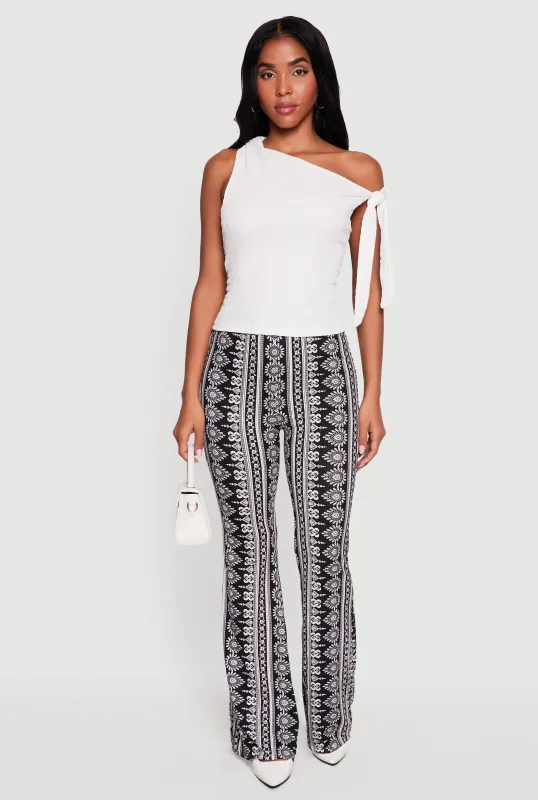 High Waisted Printed Pattern Flared Leggings made by Rainbow