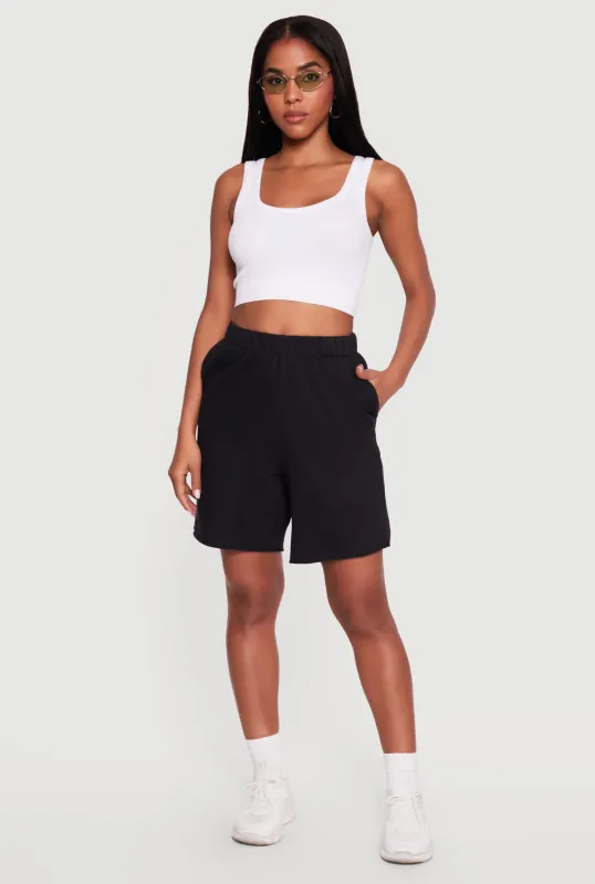 Elastic Waist Pull On Sweatshorts made by Rainbow