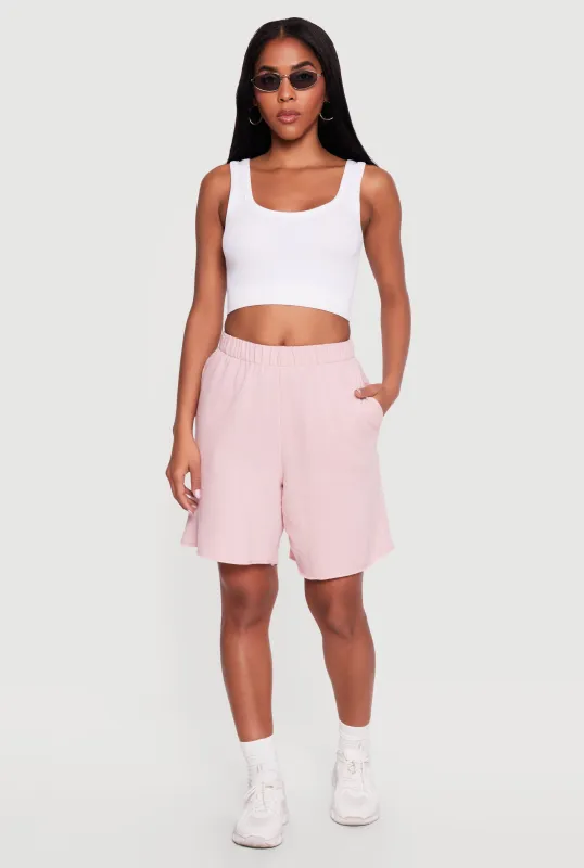 Elastic Waist Pull On Sweatshorts made by Rainbow