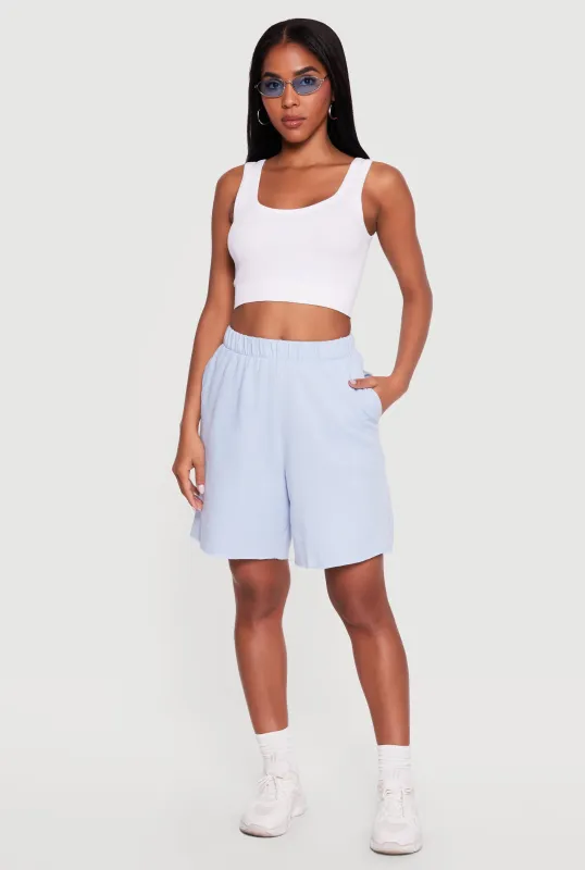 Elastic Waist Pull On Sweatshorts made by Rainbow