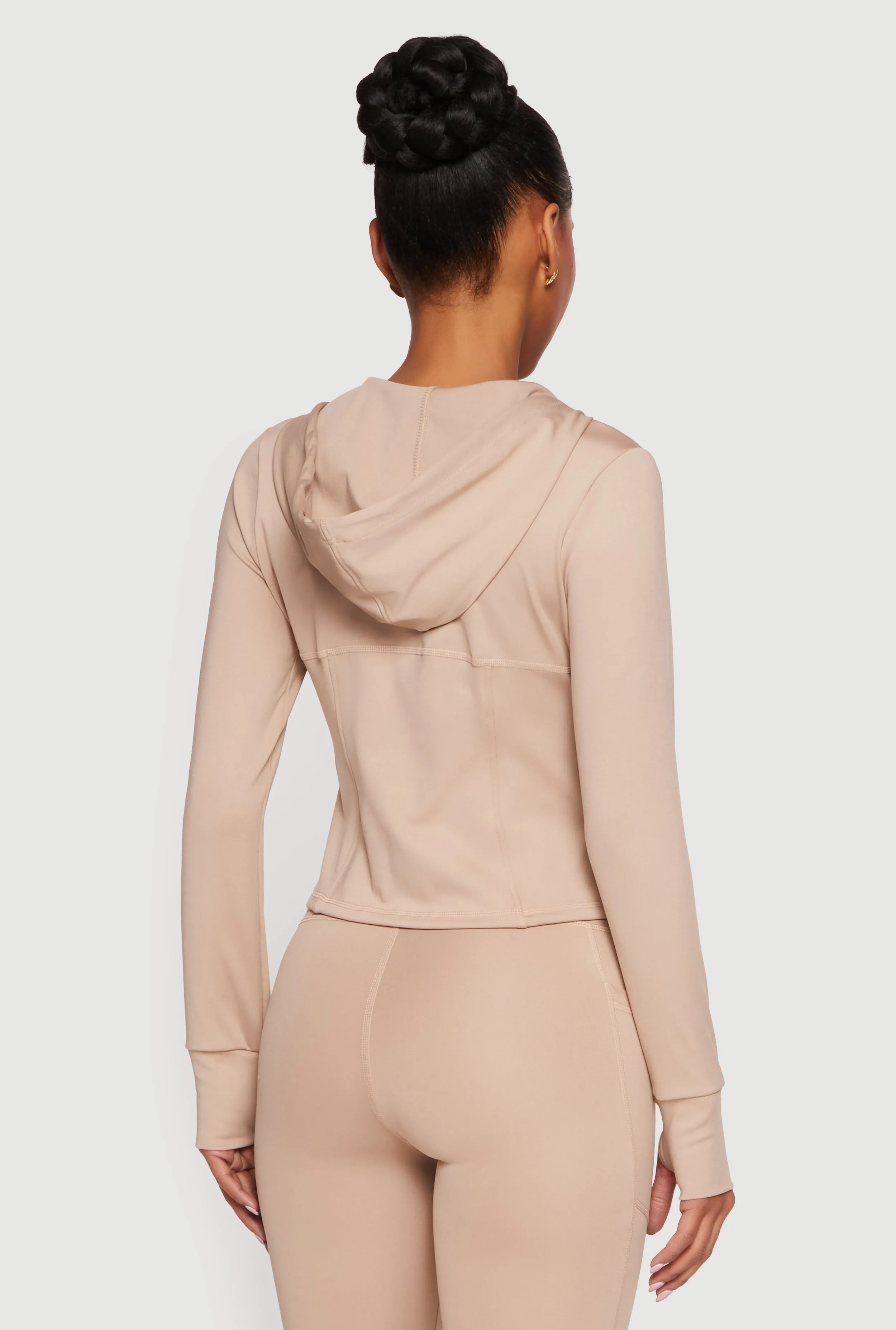 Long Sleeve Zip Front Hooded Active Jacket sold by Rainbow product image thumbnail 5