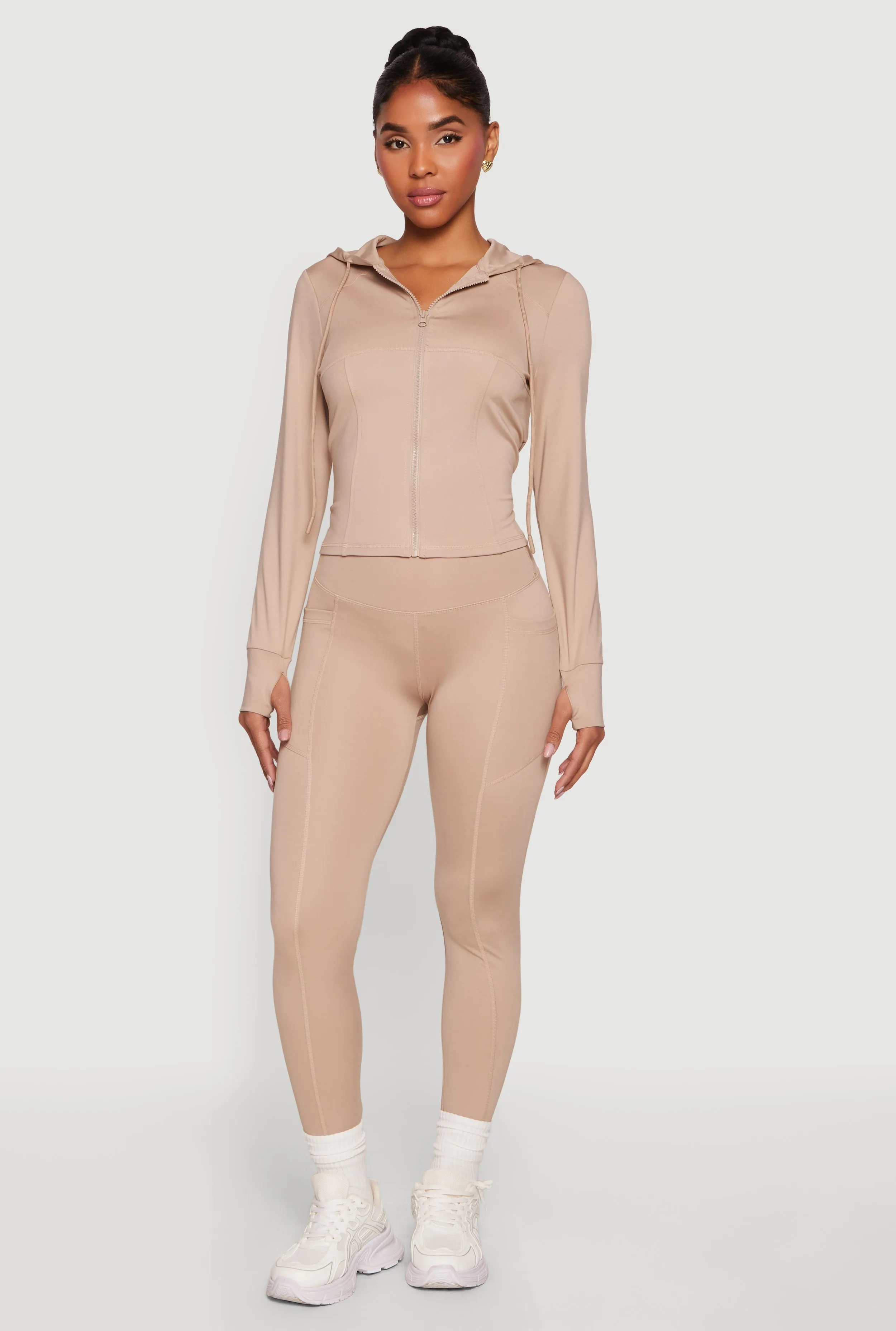 Long Sleeve Zip Front Hooded Active Jacket sold by Rainbow product image thumbnail 2