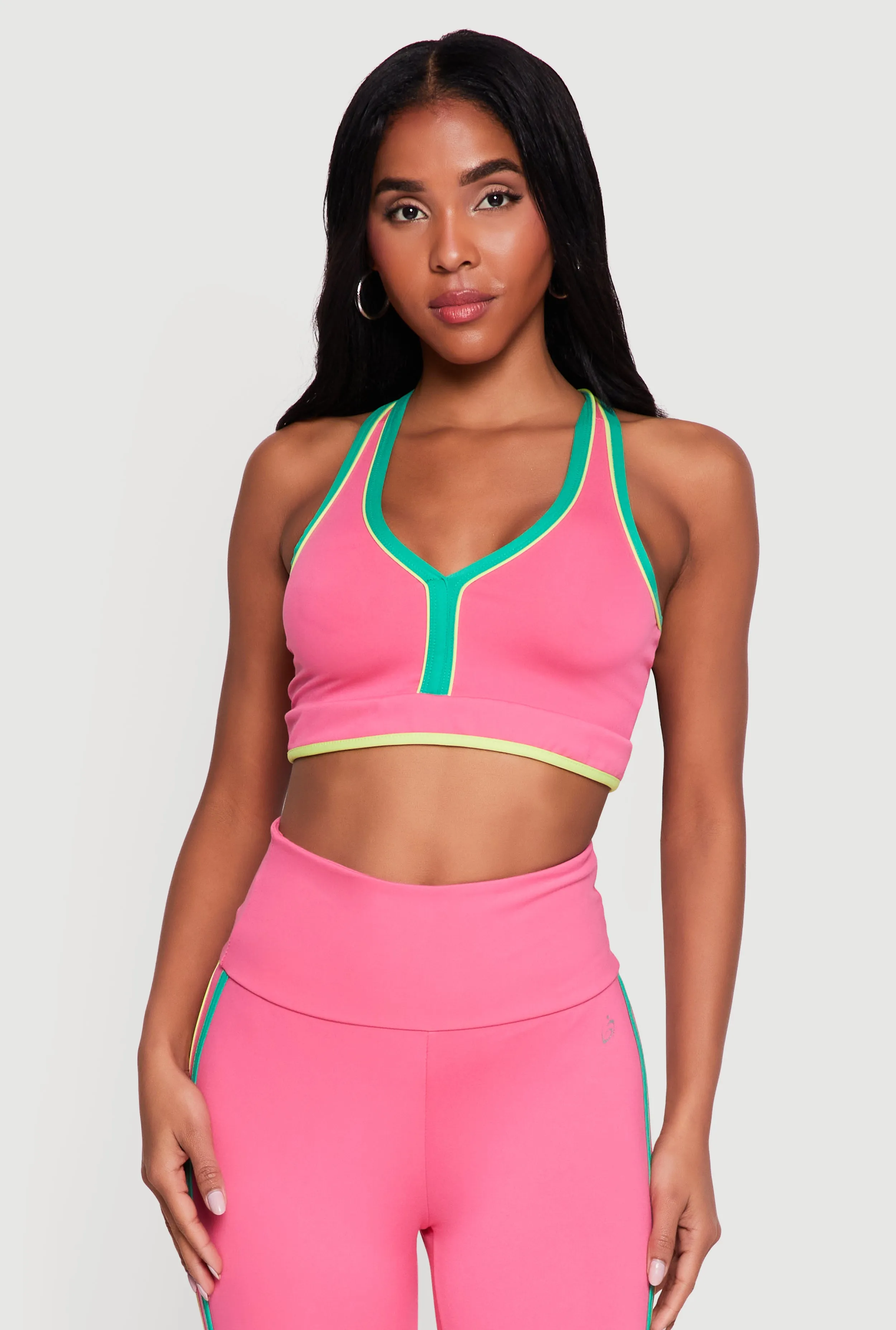 Contrast Trim Racerback Sports Bra sold by Rainbow product image thumbnail 4
