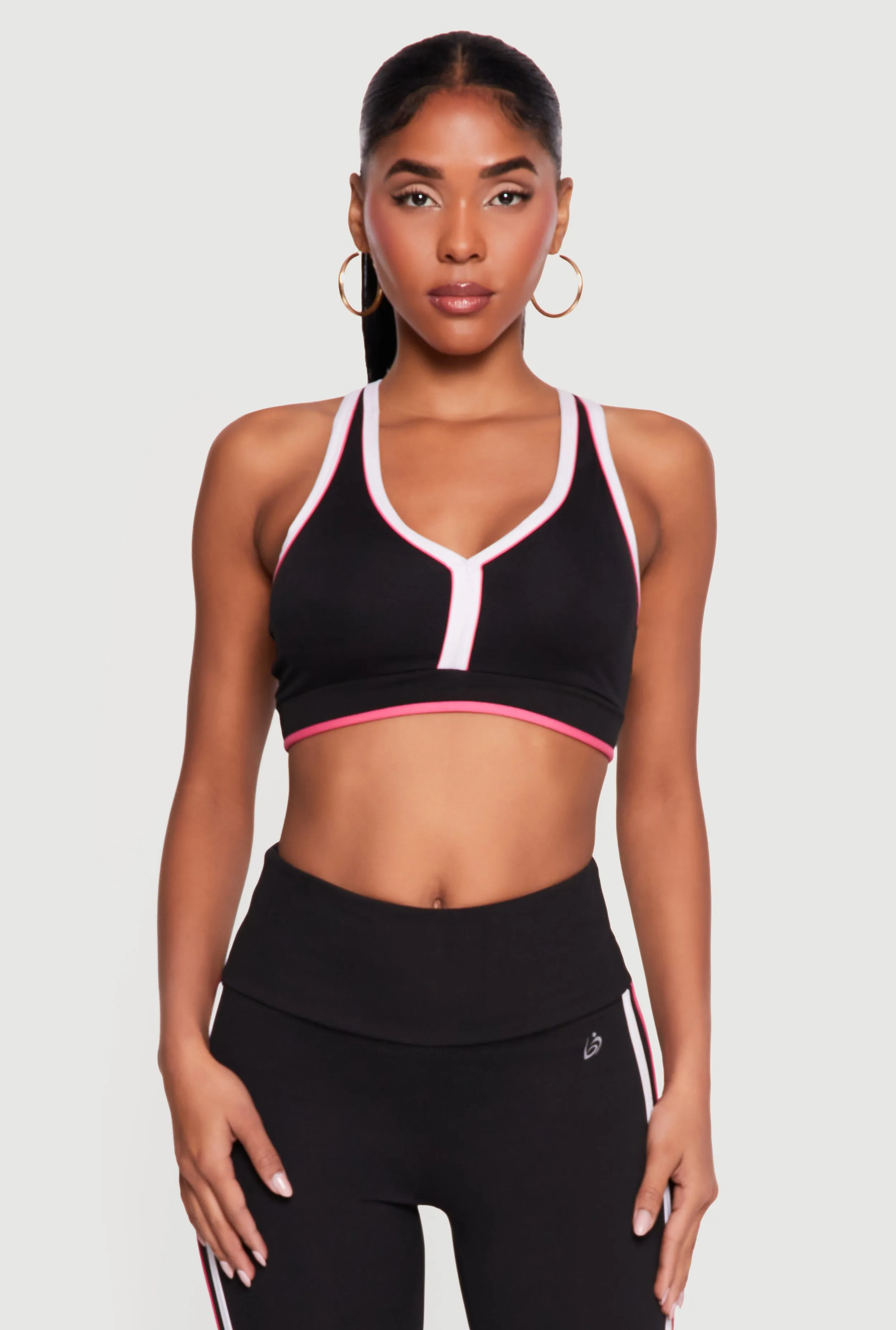 Contrast Trim Racerback Sports Bra sold by Rainbow
