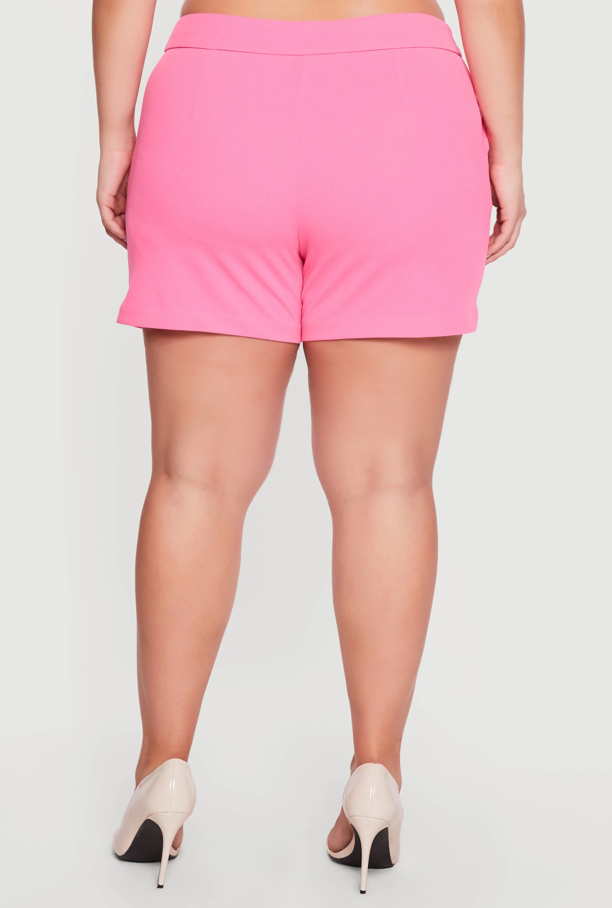 Plus Size Crepe Knit High Waisted Shorts sold by Rainbow product image thumbnail 5
