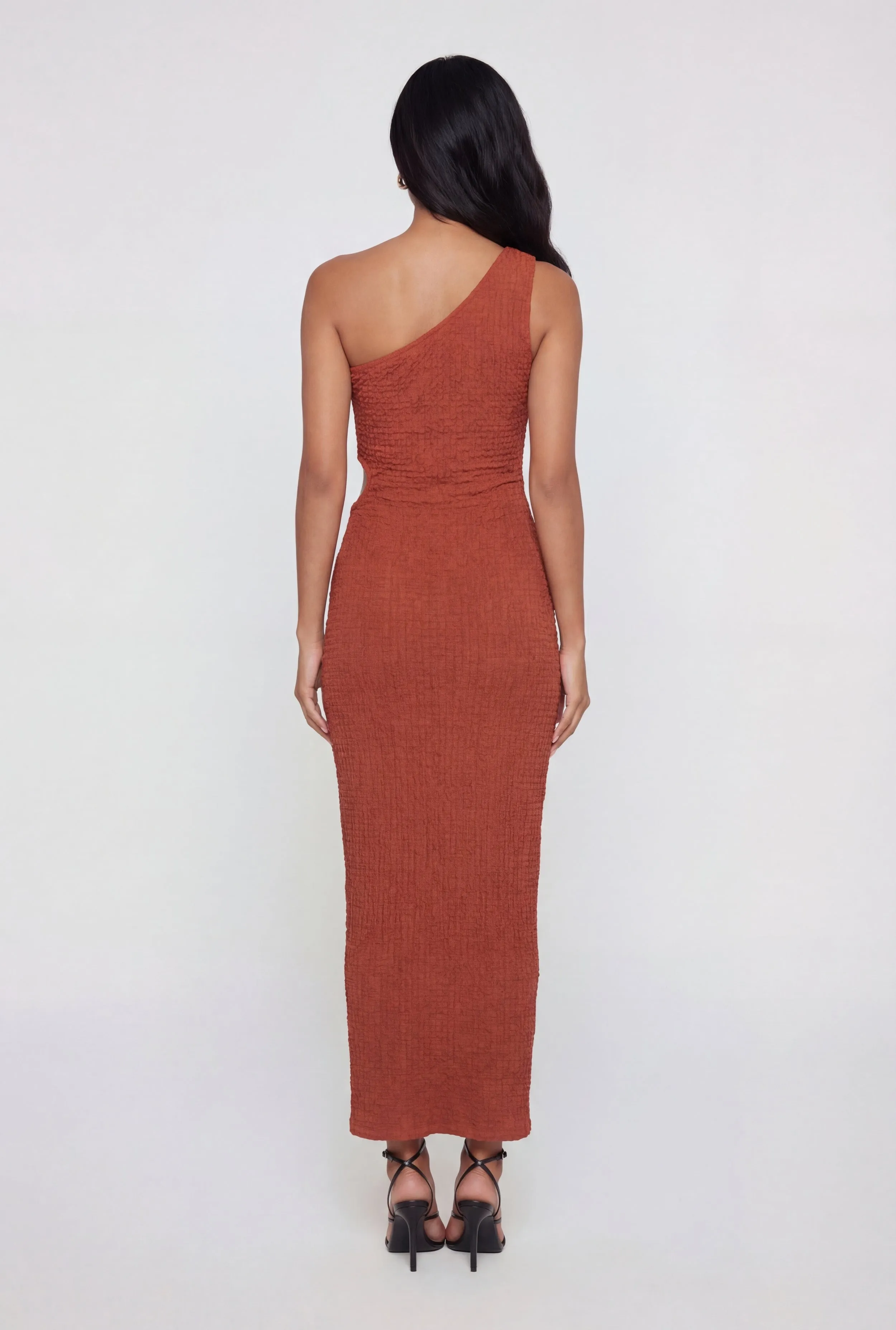 Textured Knit Flower Cutout One Shoulder Dress sold by Rainbow product image thumbnail 3