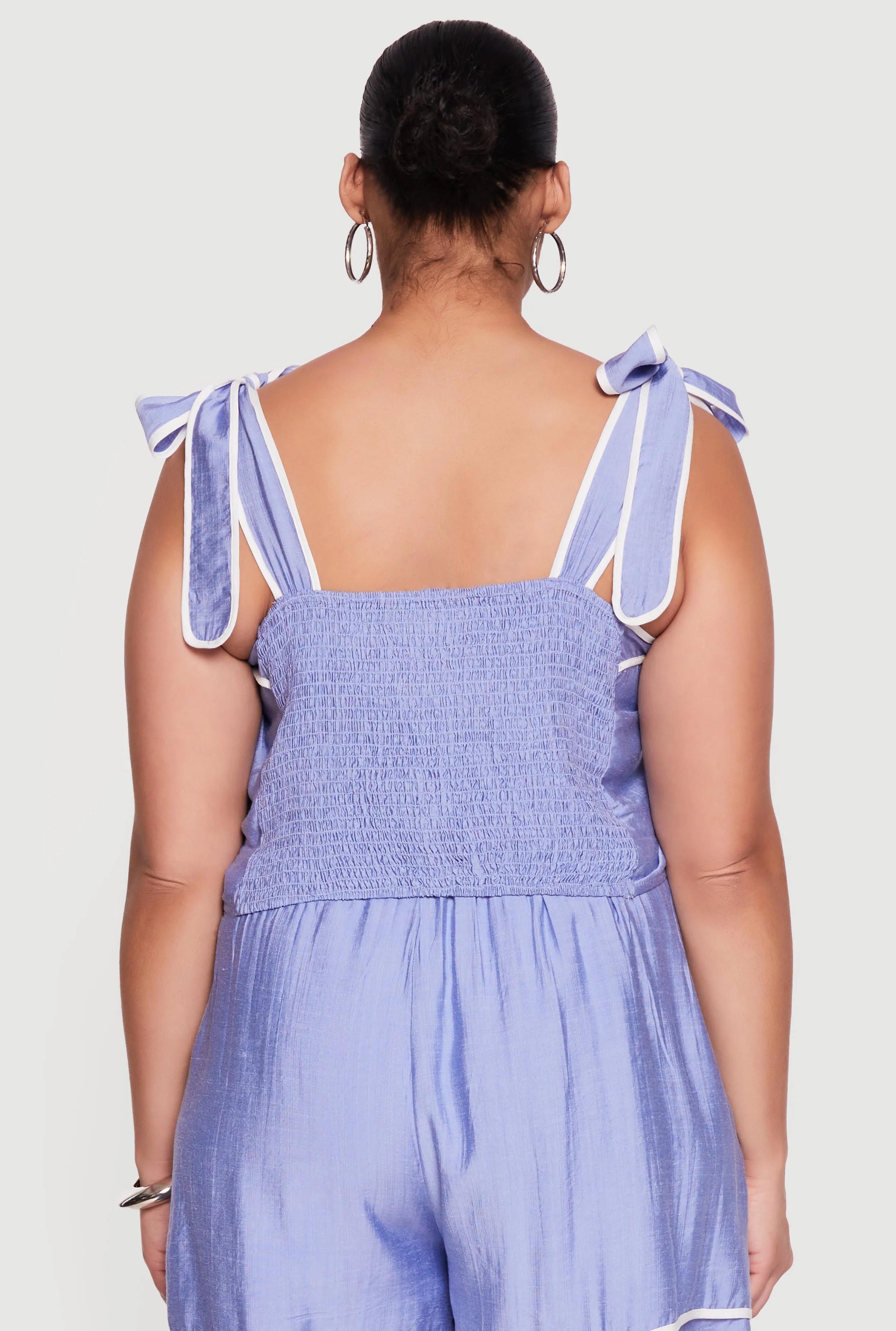 Plus Size Contrast Trim Sleeveless Top with Tie Straps sold by Rainbow product image thumbnail 5