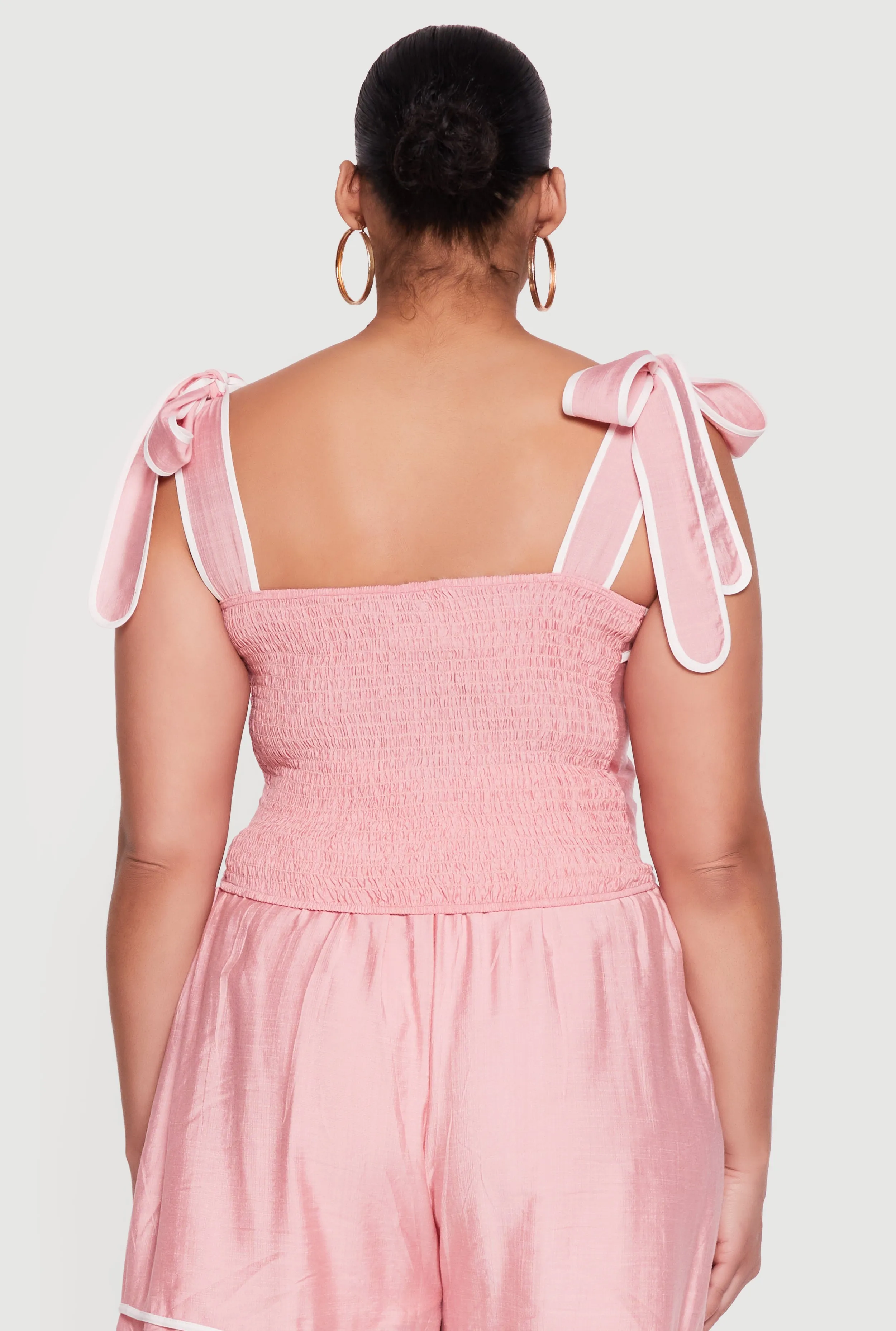 Plus Size Contrast Trim Sleeveless Top with Tie Straps sold by Rainbow product image thumbnail 5