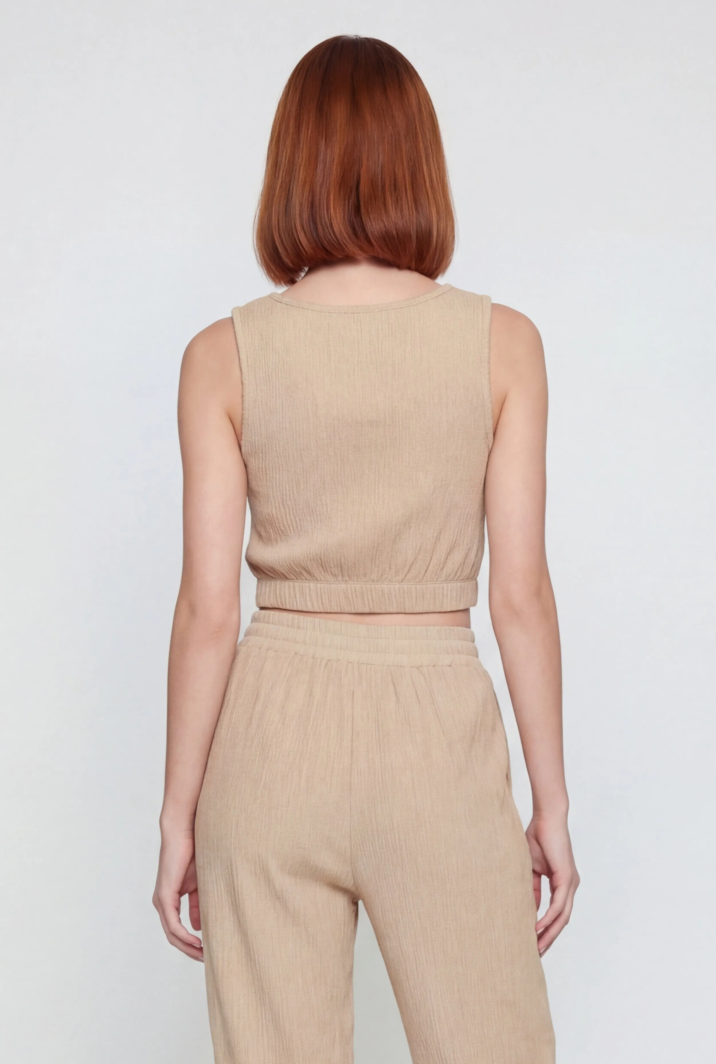 Solid Textured Knit Crop Top sold by Rainbow product image thumbnail 5