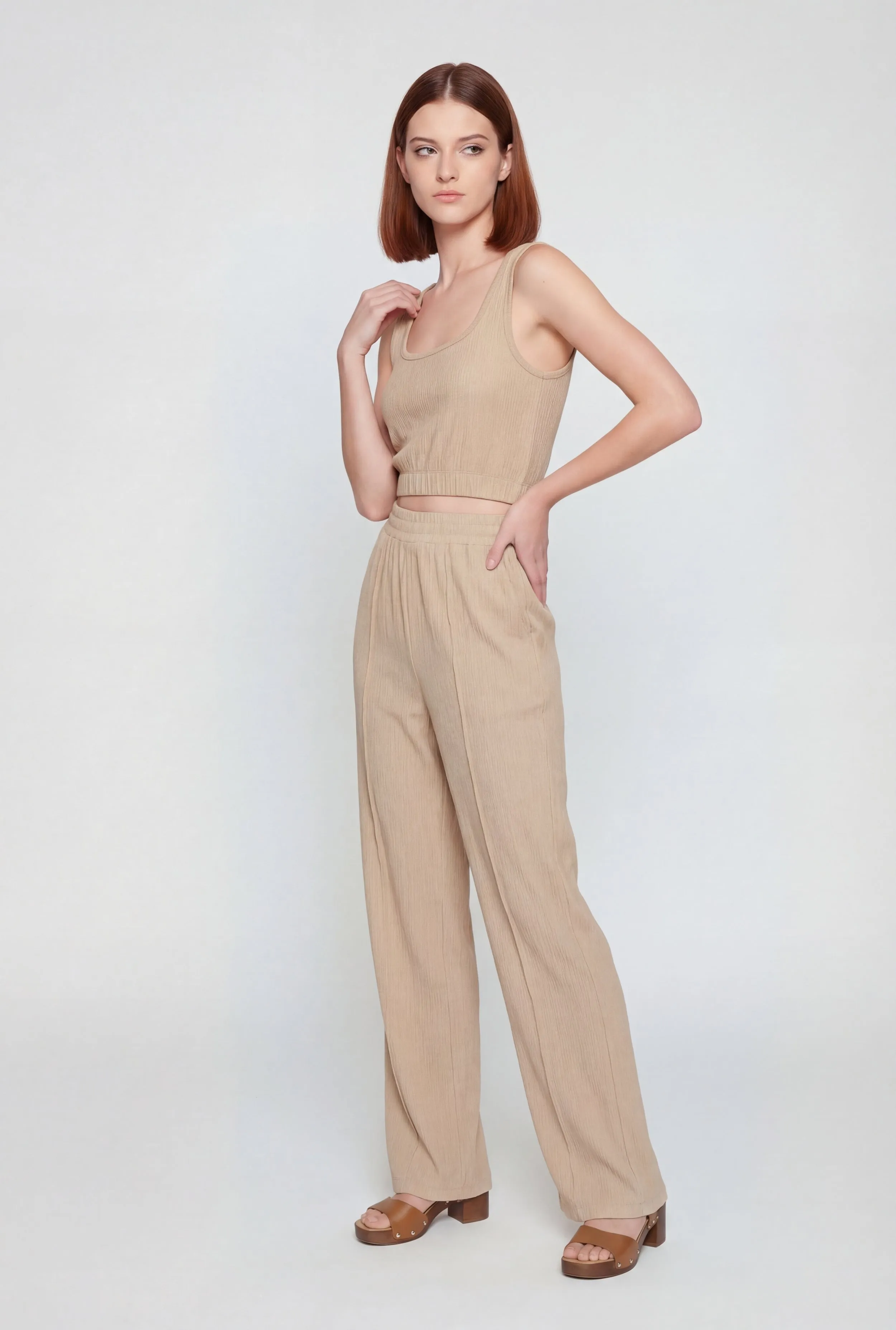 Solid Textured Knit Crop Top sold by Rainbow product image thumbnail 3