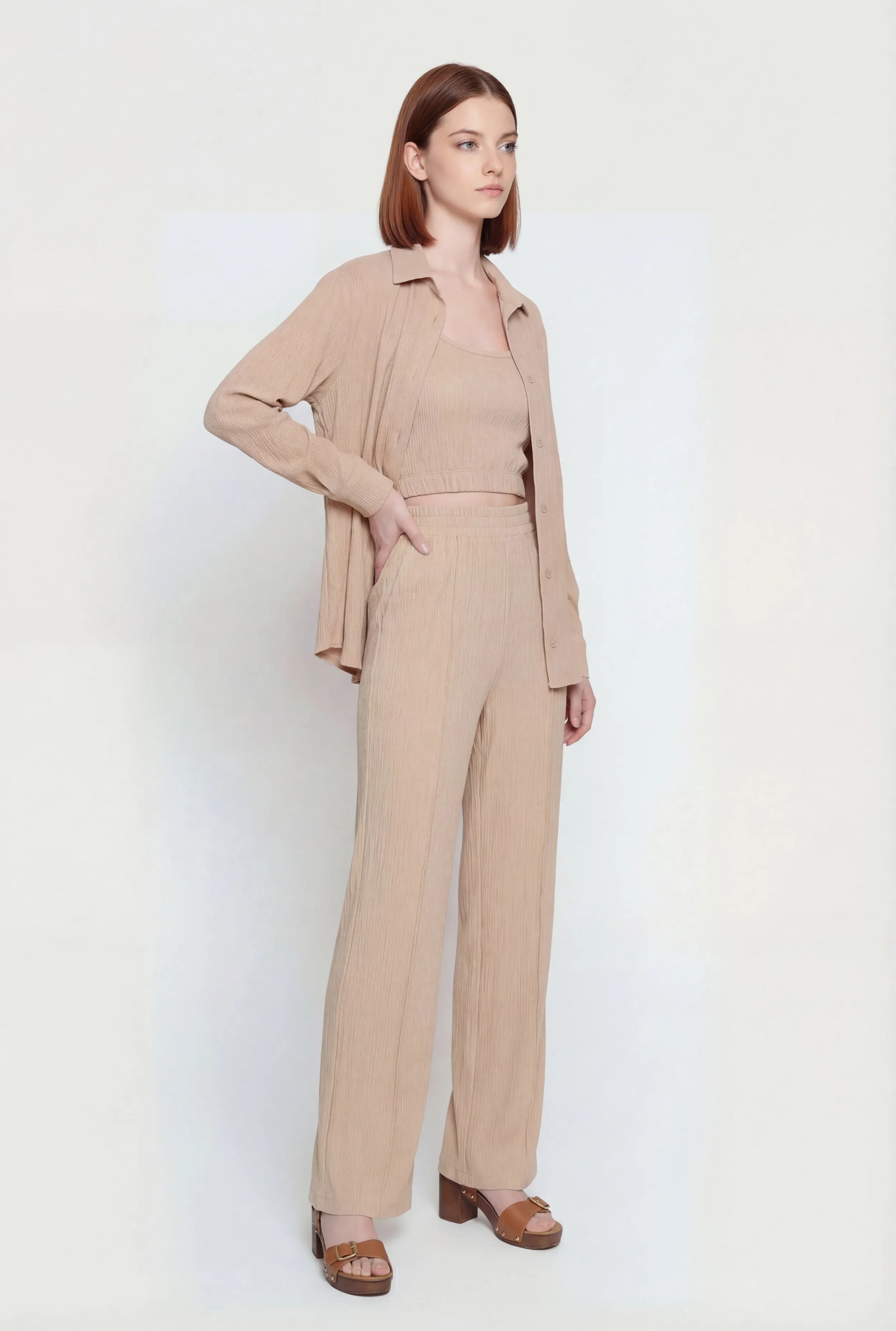 Solid Textured Knit Button Front Long Sleeve Shirt sold by Rainbow product image thumbnail 3