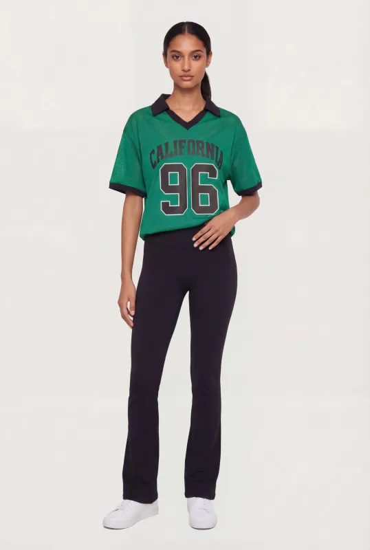 California 96 Collared Graphic Jersey Top made by iris