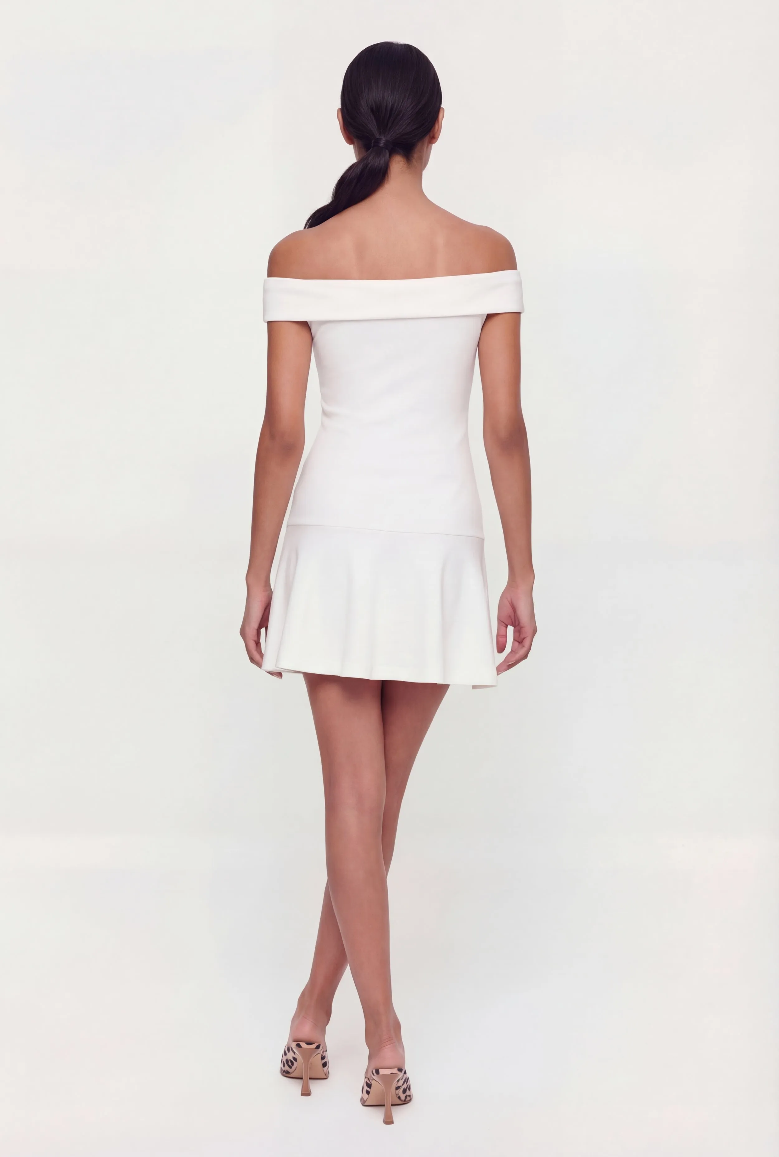 Fold Over Off The Shoulder Drop Waist Skater Dress sold by Rainbow product image thumbnail 3