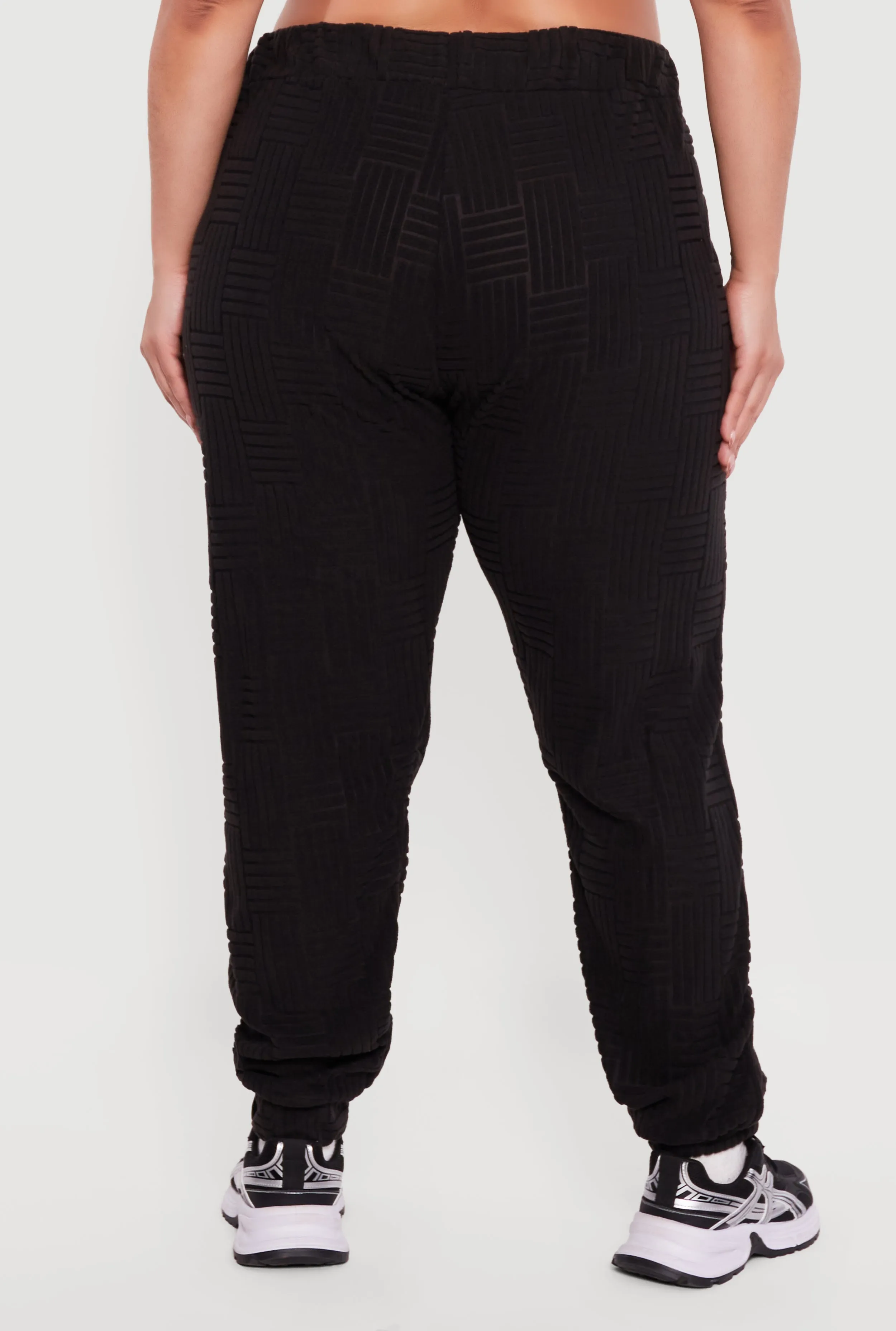 Plus Size Geometric Terry Cloth Drawstring Waist Sweatpants sold by Rainbow product image thumbnail 5
