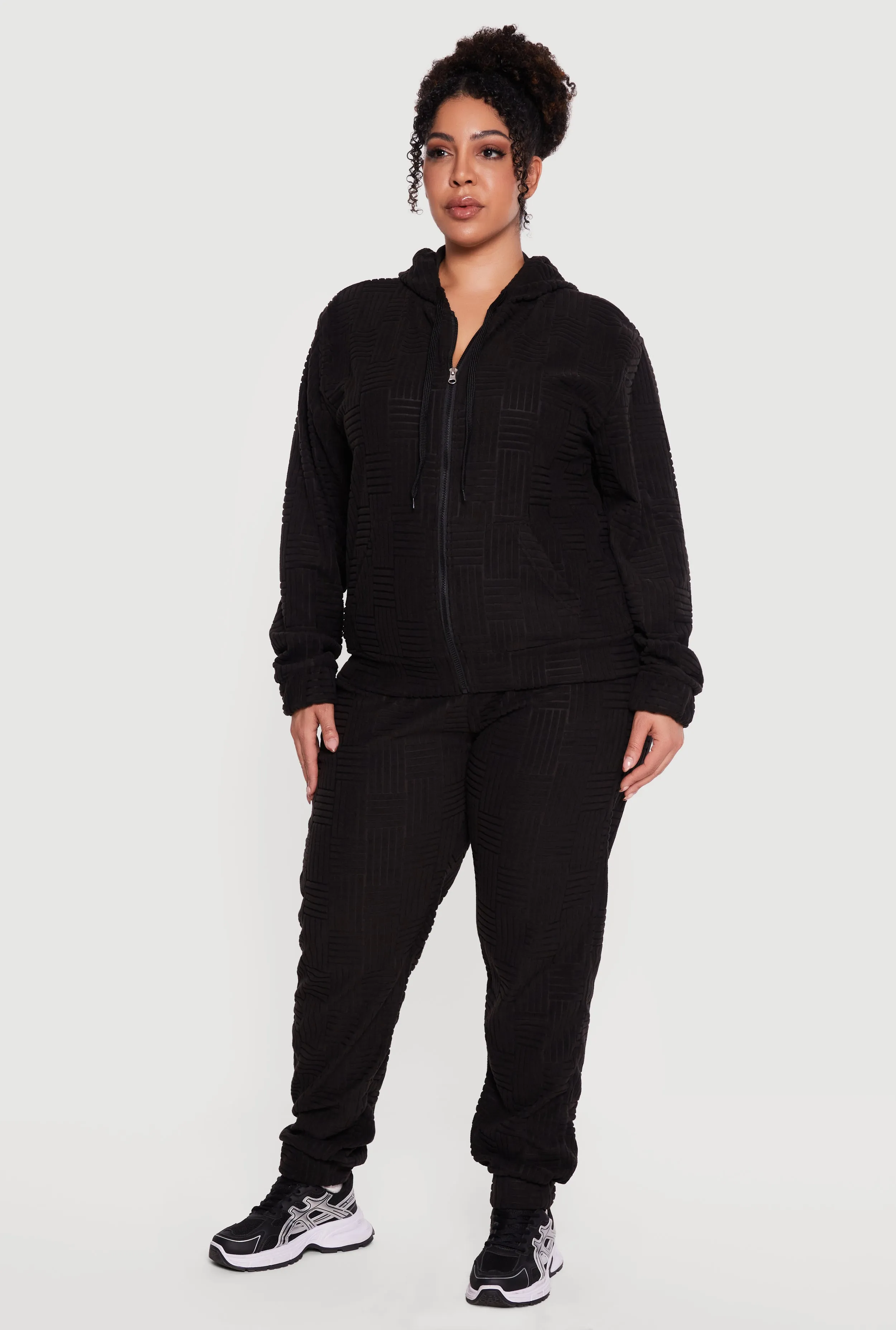 Plus Size Geometric Terry Cloth Drawstring Waist Sweatpants sold by Rainbow product image thumbnail 2