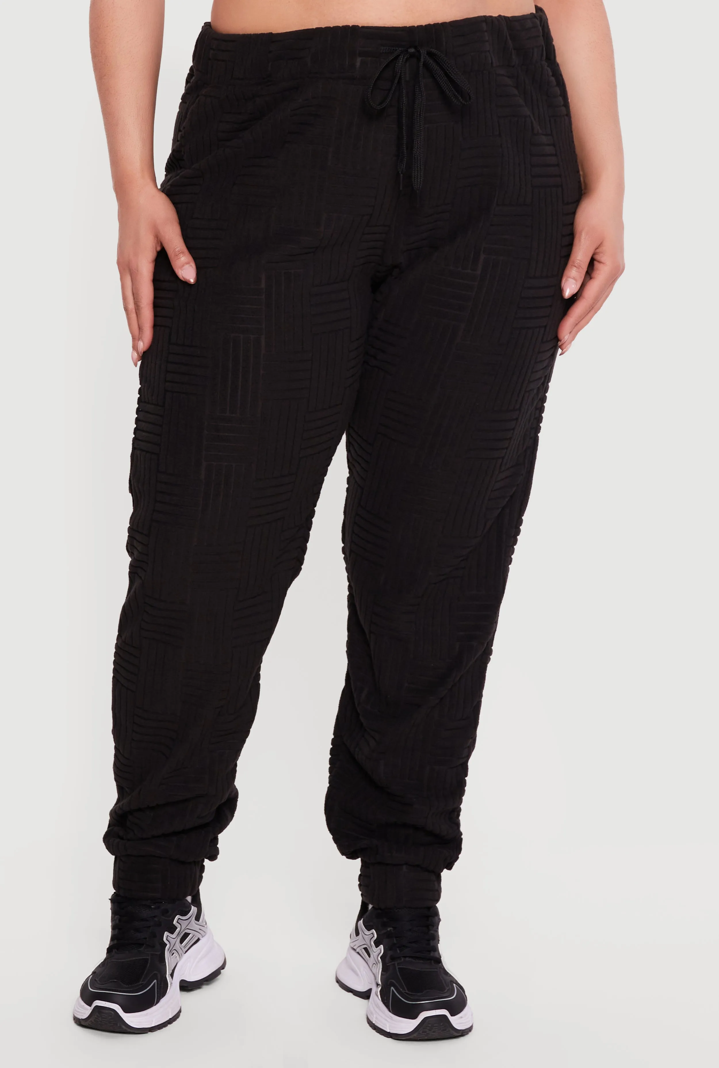 Plus Size Geometric Terry Cloth Drawstring Waist Sweatpants sold by Rainbow product image thumbnail 3