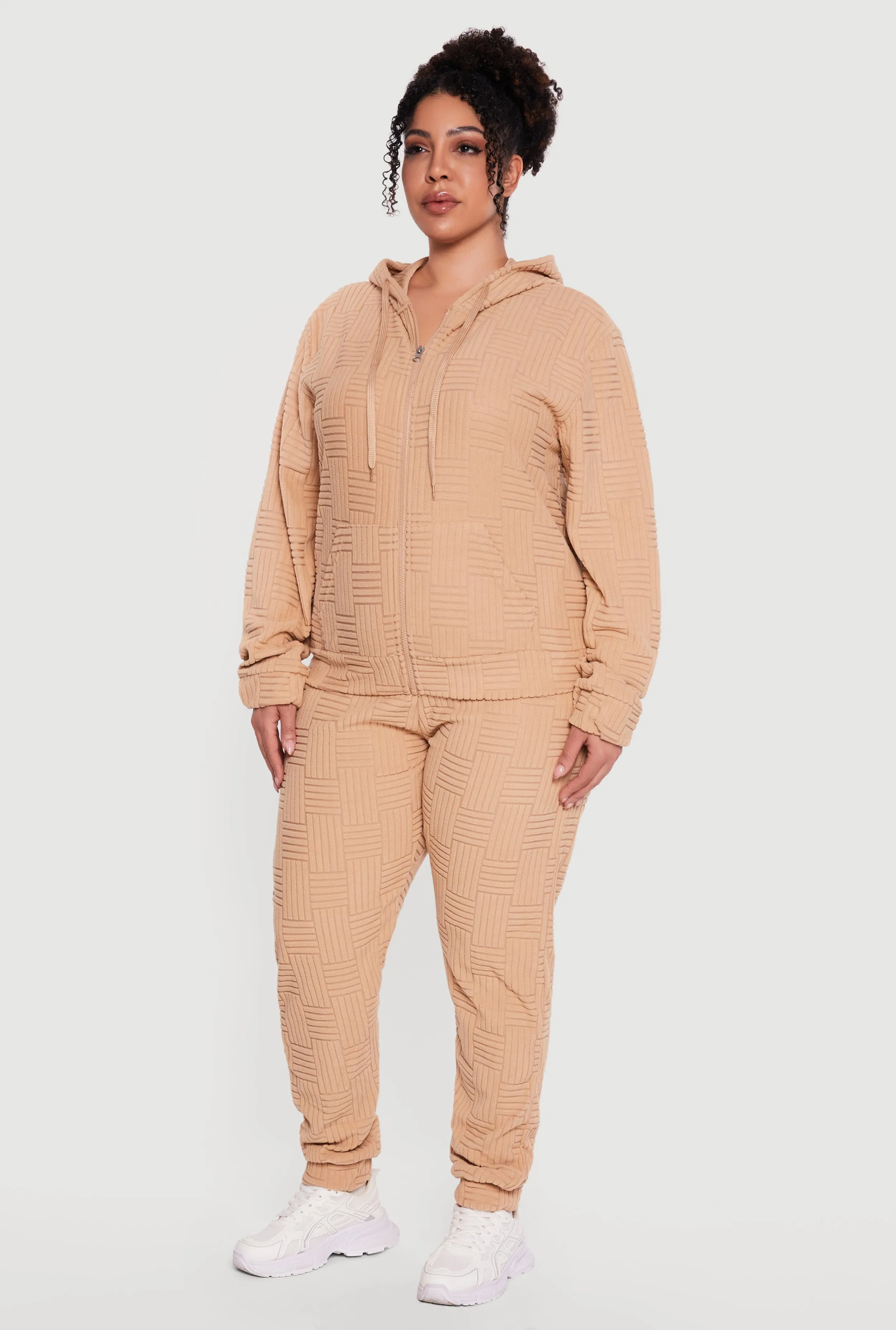 Plus Size Geometric Terry Cloth Drawstring Waist Sweatpants sold by Rainbow product image thumbnail 2