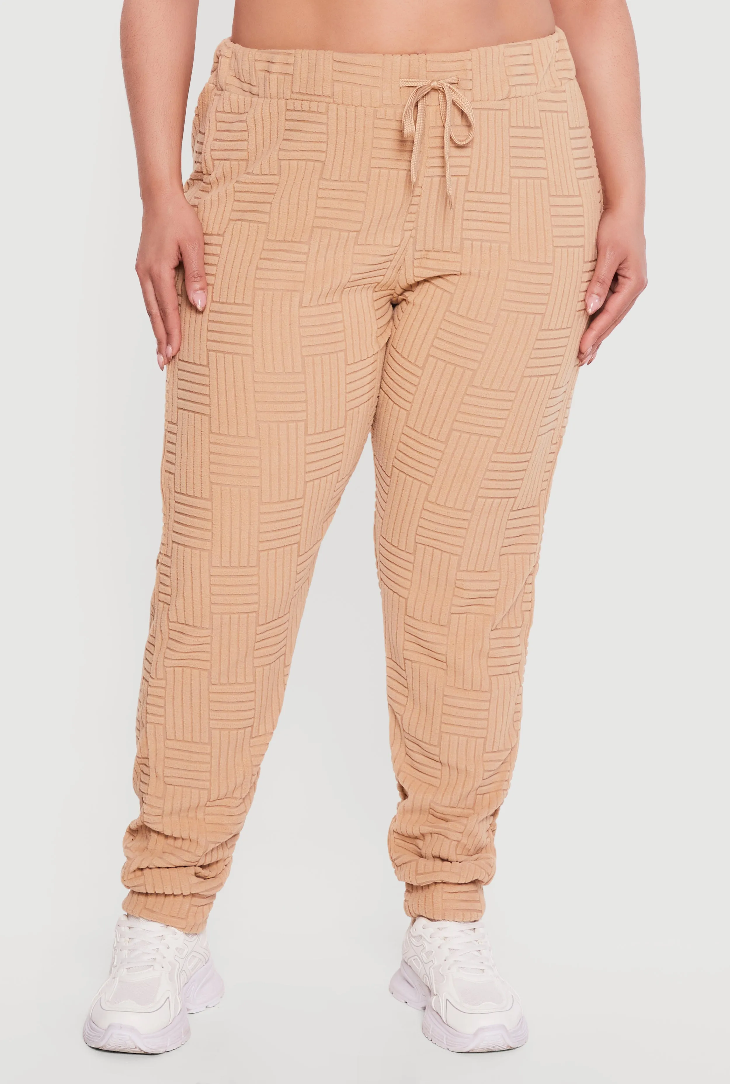 Plus Size Geometric Terry Cloth Drawstring Waist Sweatpants sold by Rainbow product image thumbnail 3