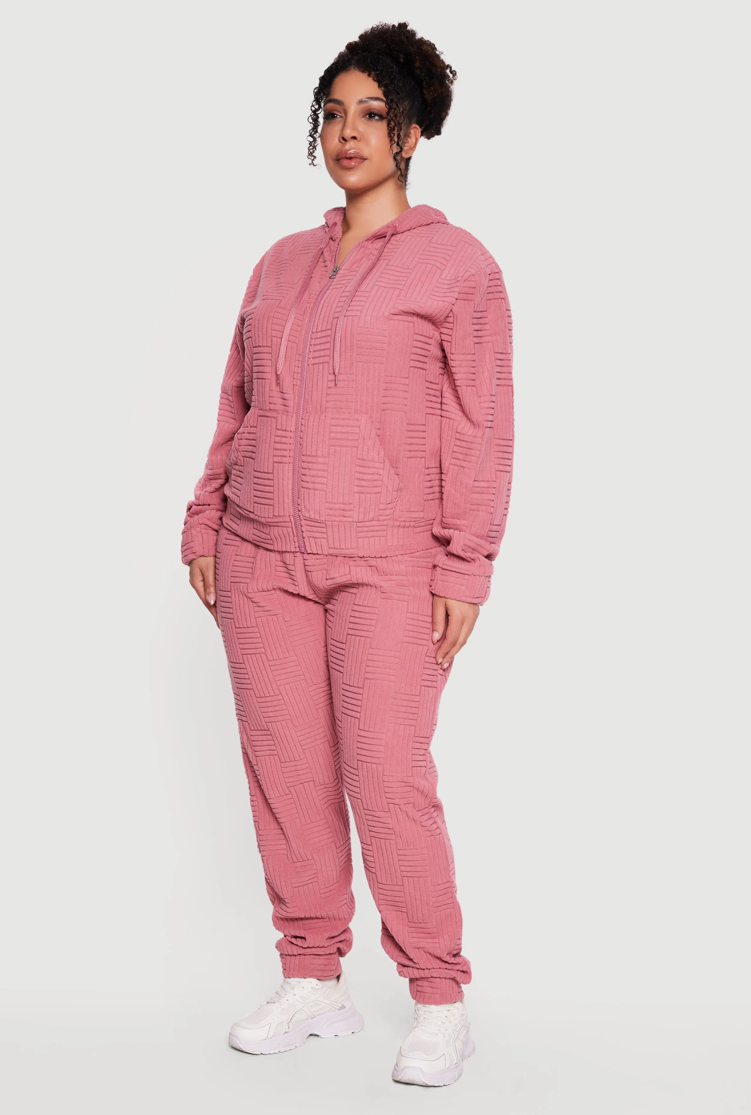 Plus Size Geometric Terry Cloth Drawstring Waist Sweatpants sold by Rainbow product image thumbnail 2