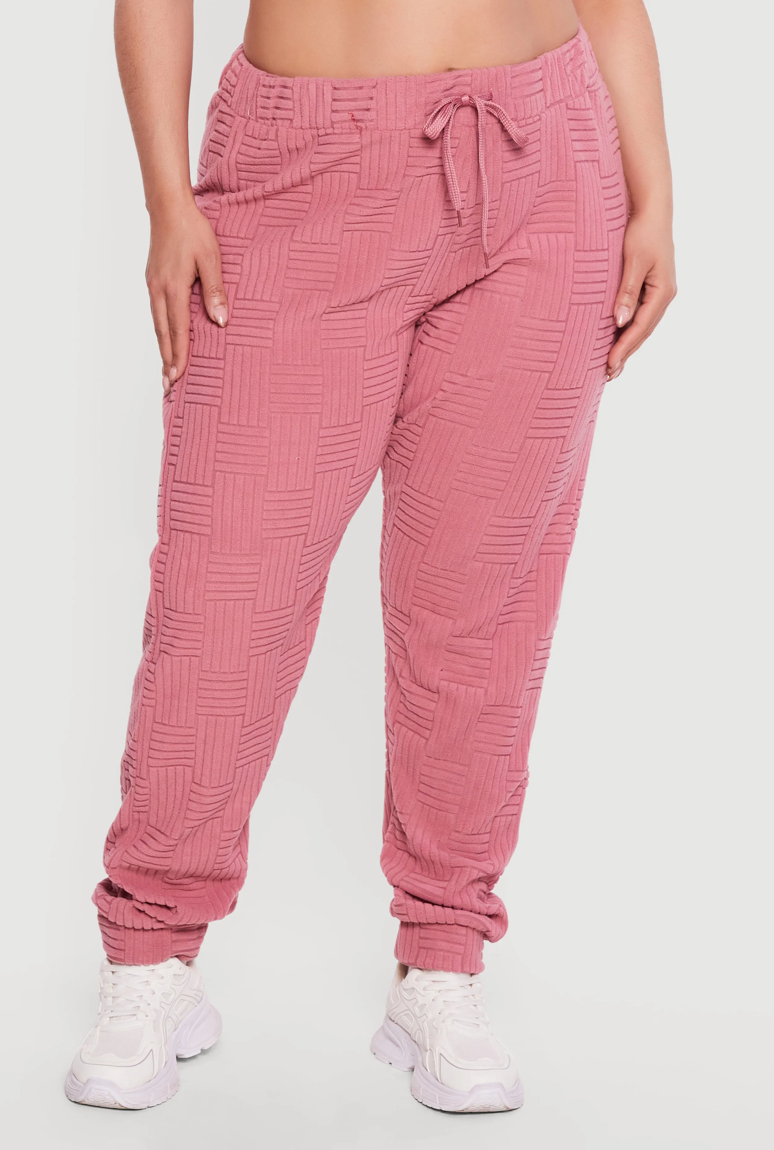 Plus Size Geometric Terry Cloth Drawstring Waist Sweatpants sold by Rainbow product image thumbnail 3