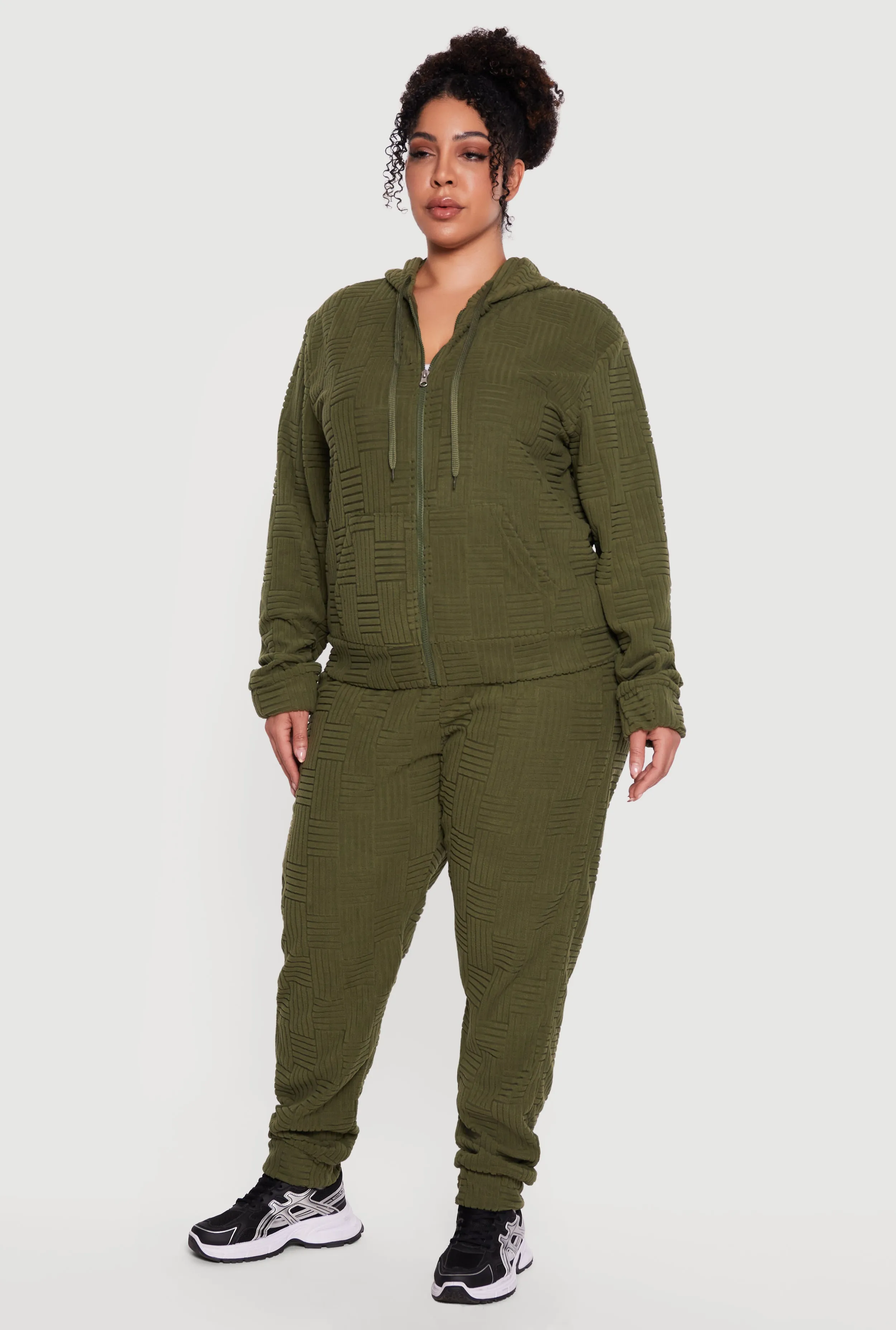 Plus Size Geometric Terry Cloth Drawstring Waist Sweatpants sold by Rainbow product image thumbnail 2