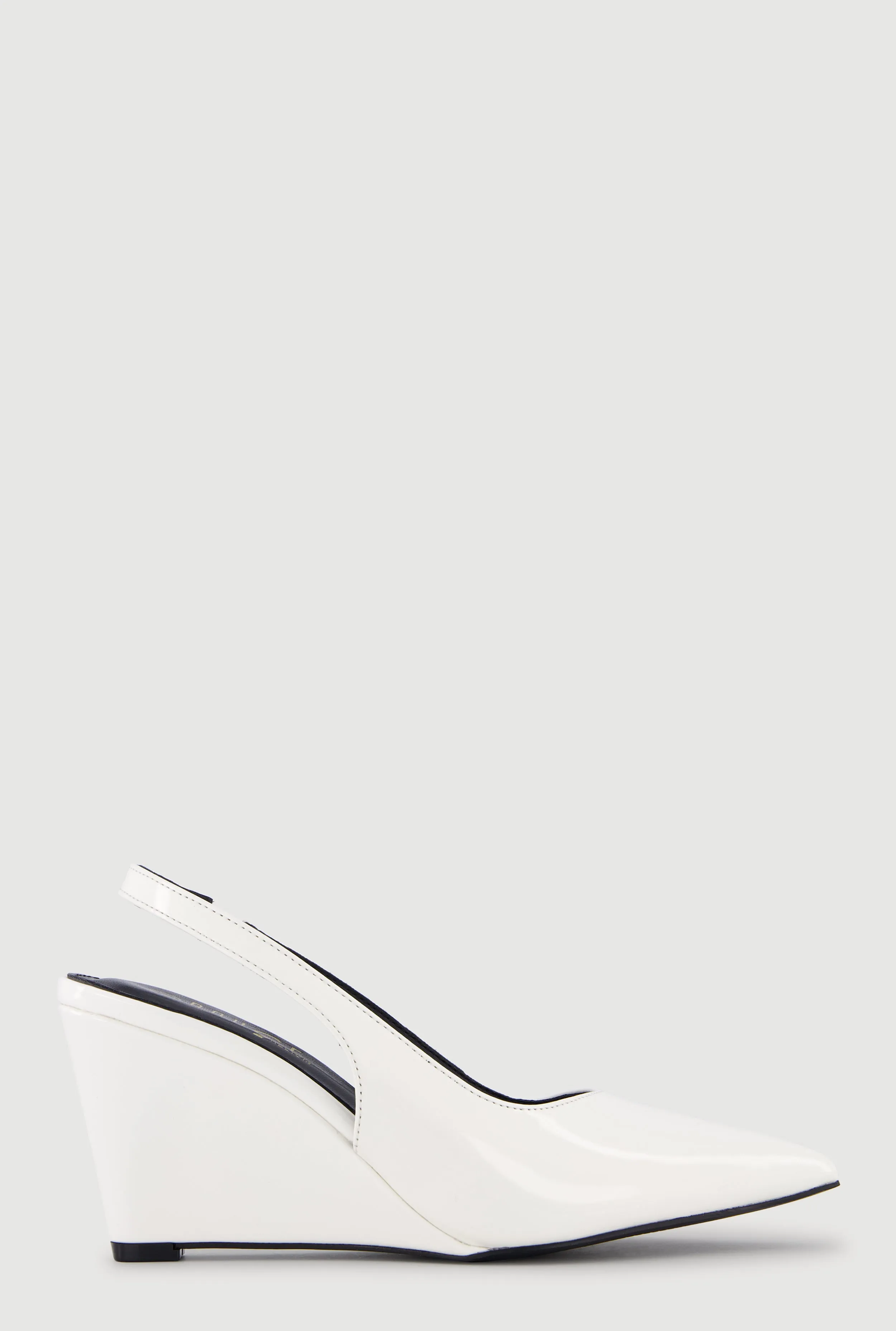 Faux Leather Pointed Toe Sling Back Wedge Heels sold by Rainbow product image thumbnail 2