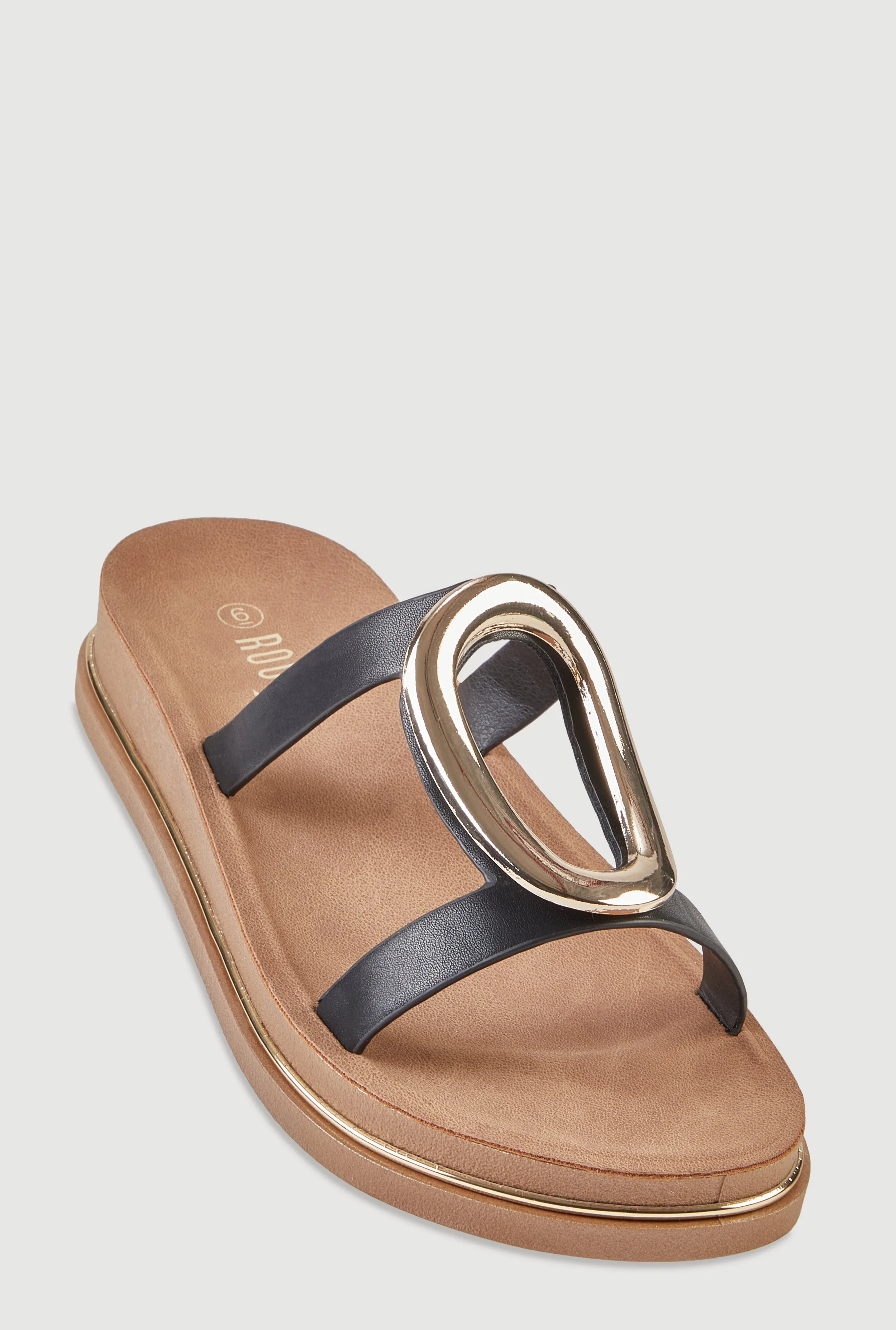 Metallic Pendant Double Band Footbed Sandals sold by Rainbow product image thumbnail 2